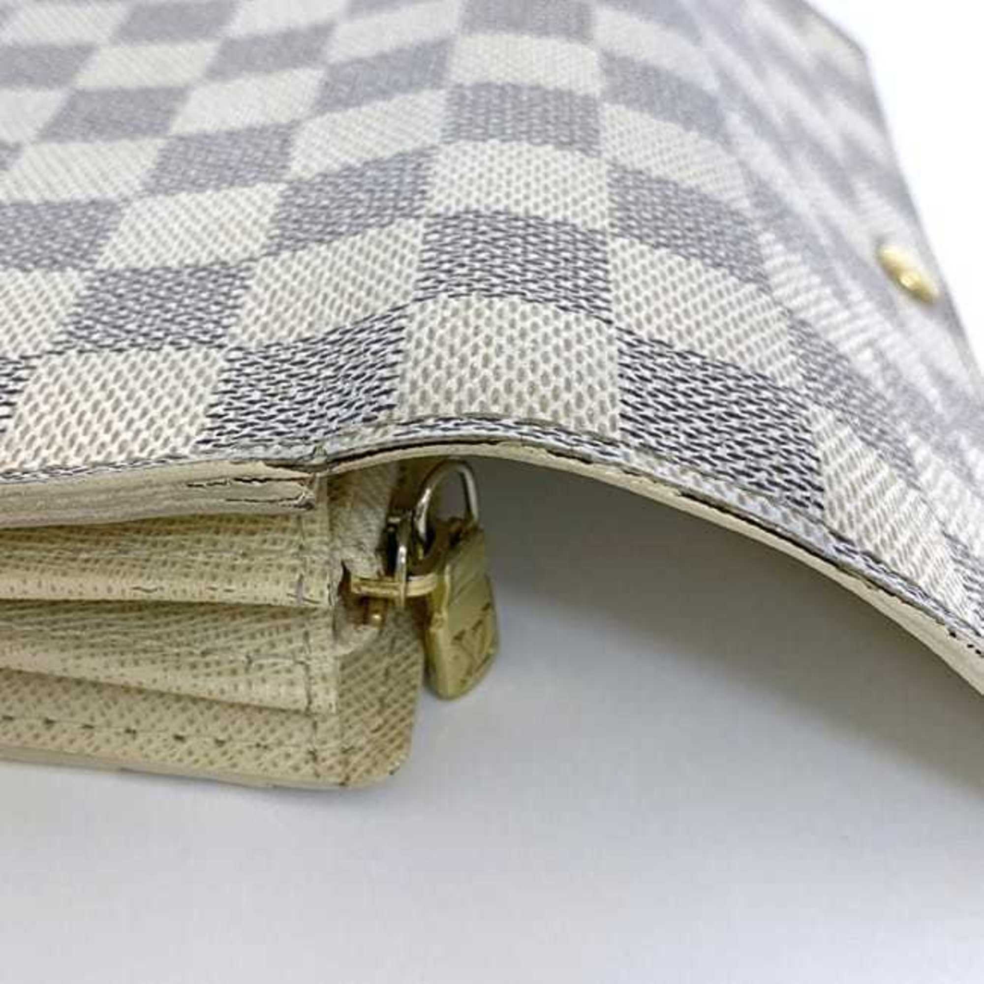Louis Vuitton Damier Azur Gray White Damier Canvas Long Wallet