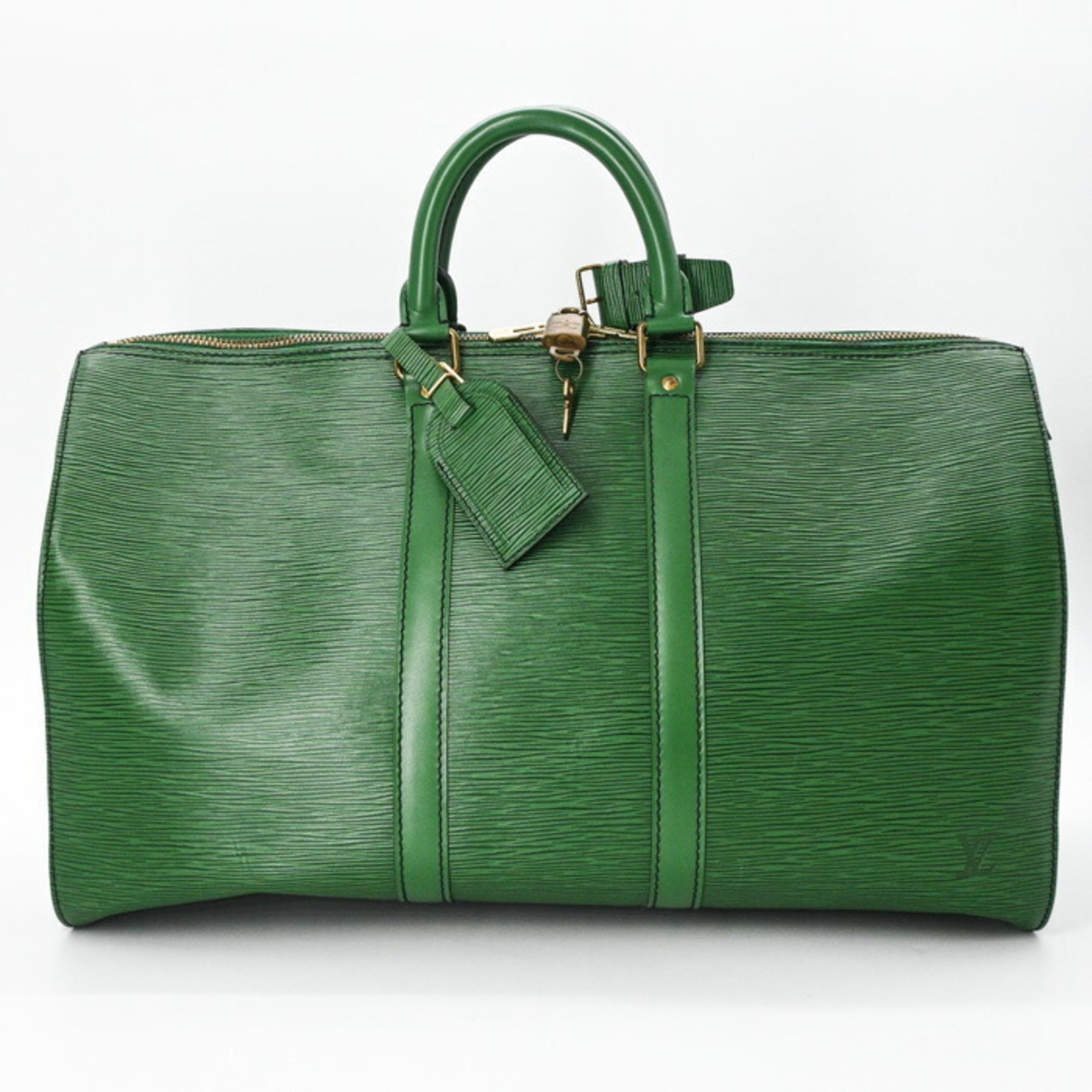 Louis Vuitton Borneo Green Epi Leather Boston Bag