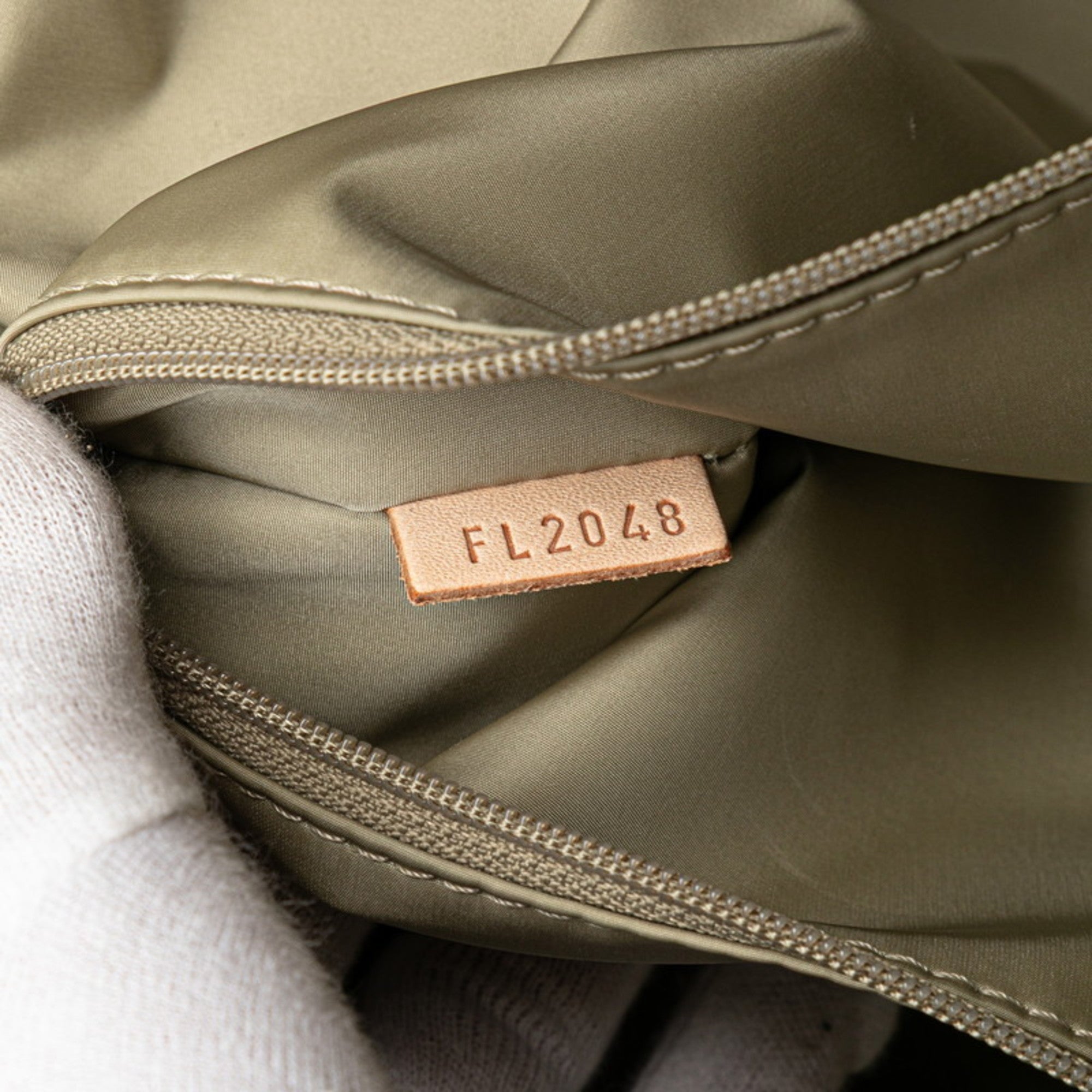 Louis Vuitton Damier Geant Earth Khaki Canvas Leather Pouch