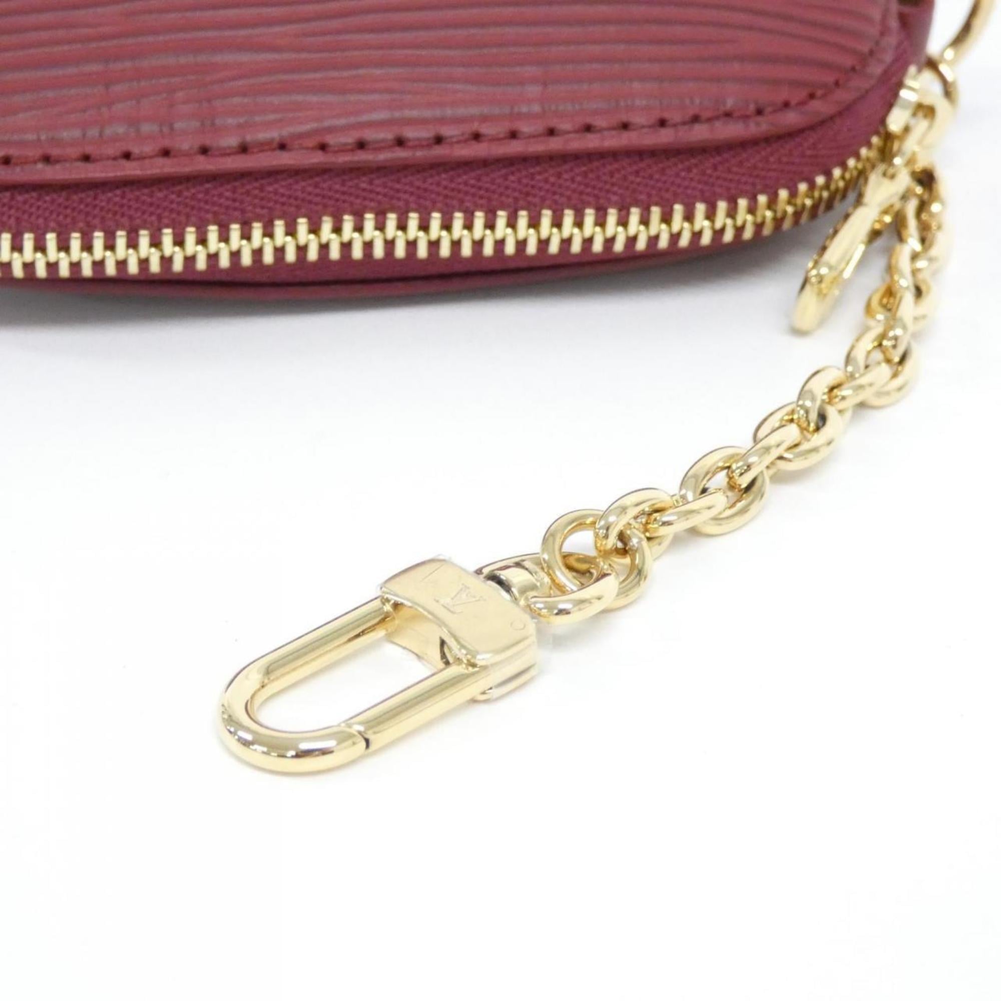 Louis Vuitton Red Color Leather Handbag Pouch