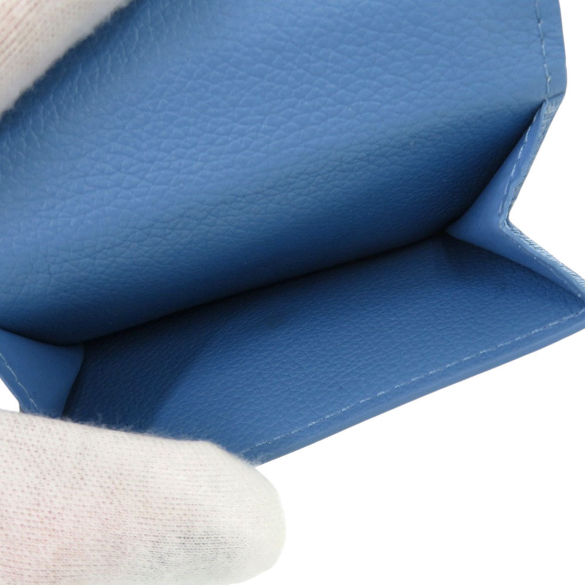 Louis Vuitton Blue Leather Wallet (Tri-Fold)