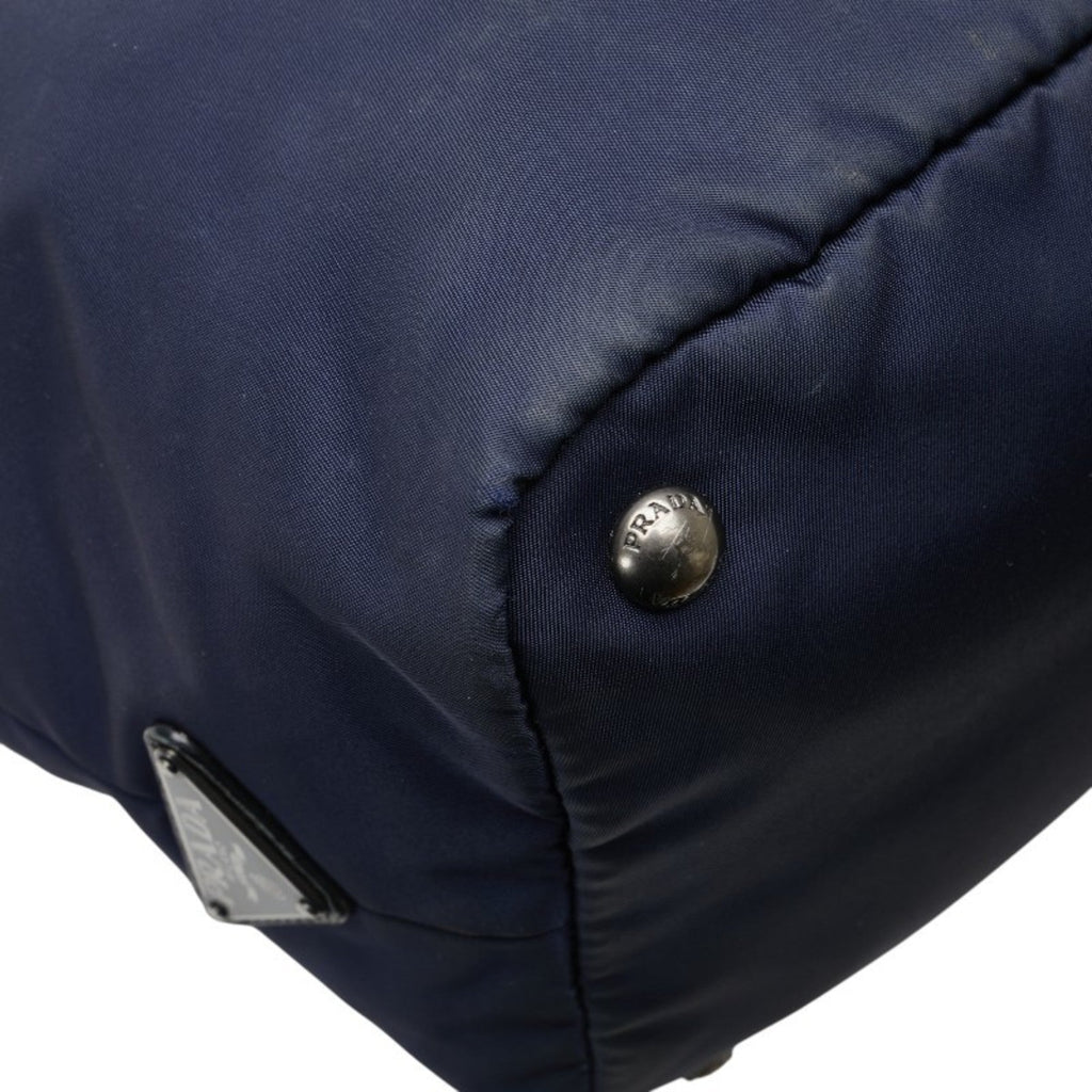 Prada Navy Black Nylon Handbag Tote Bag
