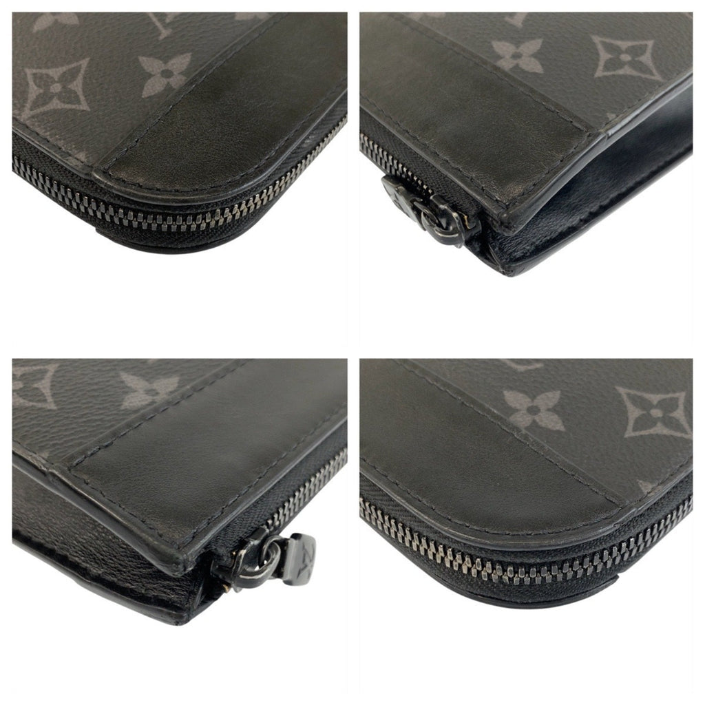 Louis Vuitton Black Gray Pvc Leather Clutch Bag Pochette