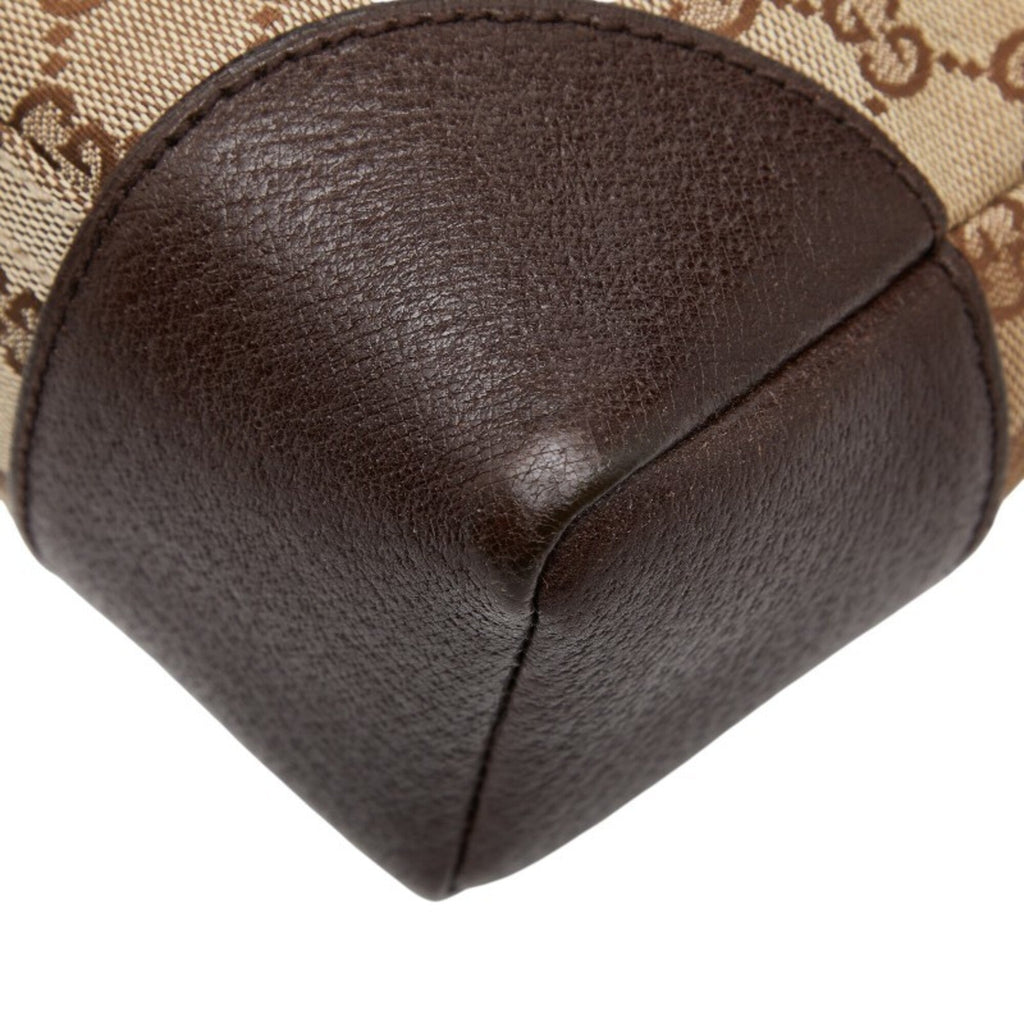 Gucci Brown Canvas Leather Shoulder Bag (Pre-Owned)