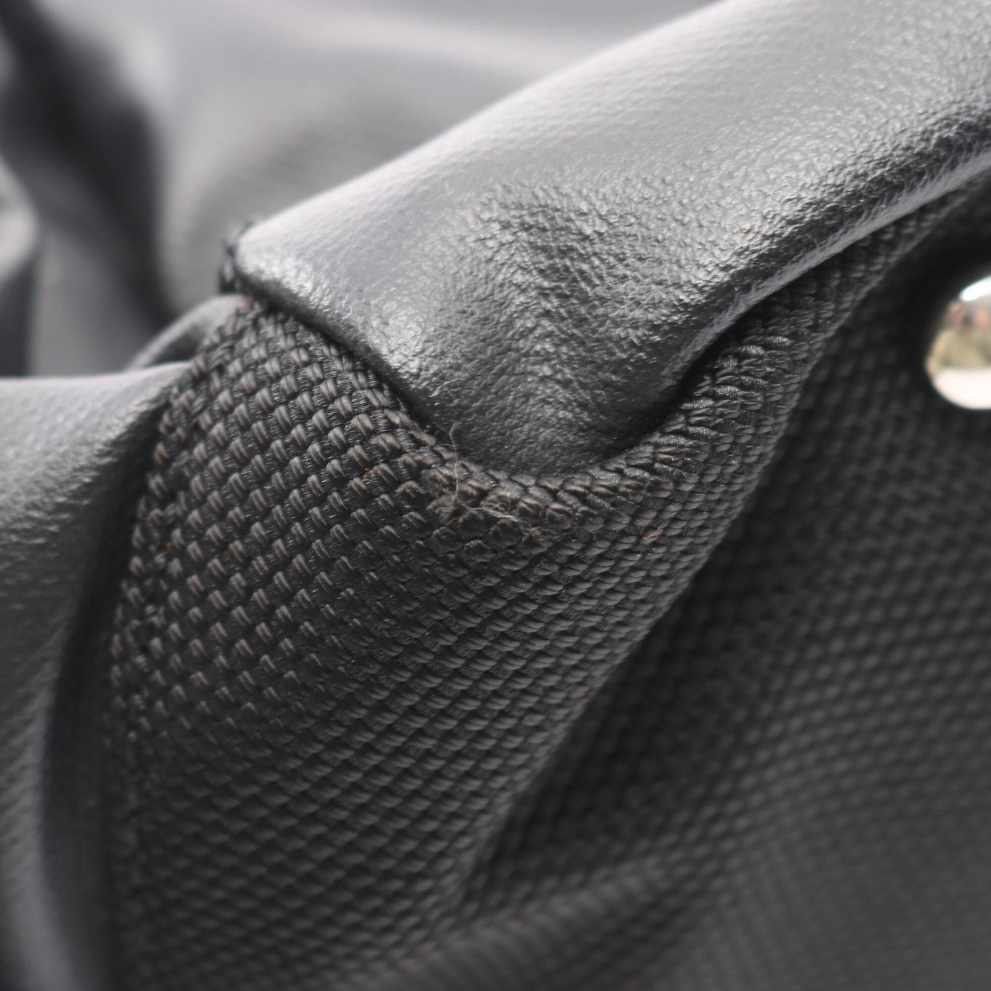 Chanel Black Coated Canvas Leather Handbag Tote Bag