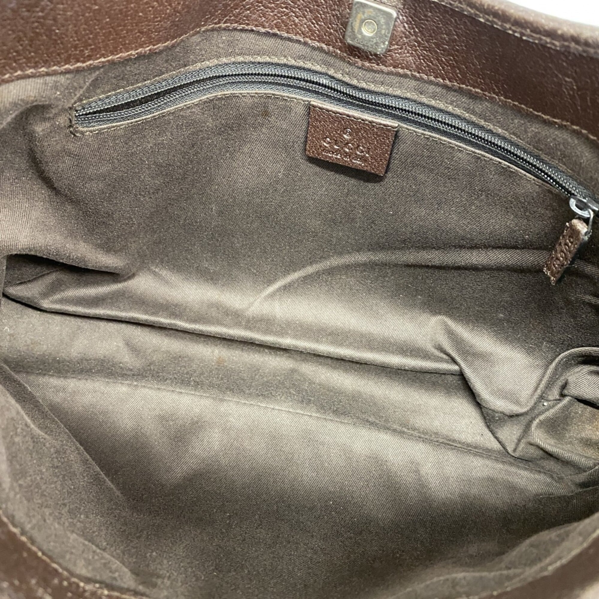 Gucci Brown Canvas Handbag (Pre-Owned)