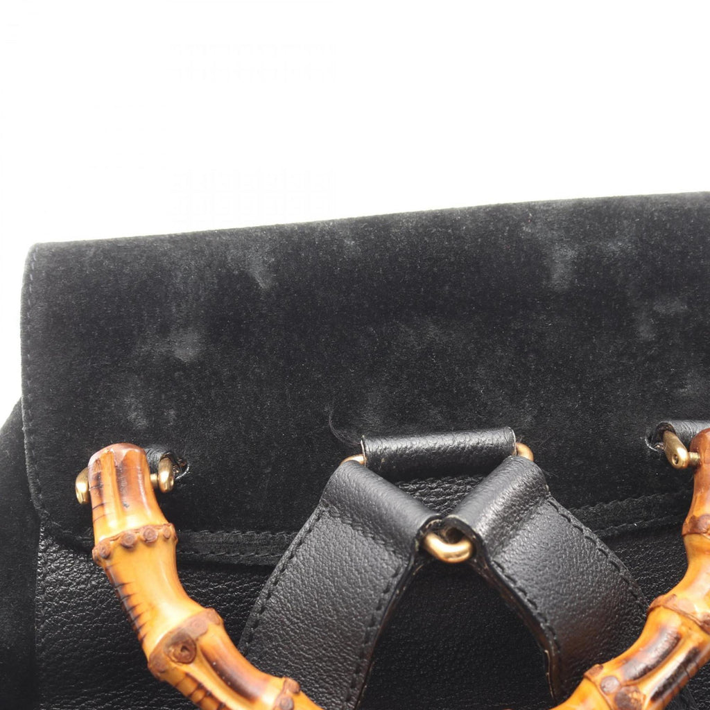 Gucci Black Suede Leather Backpack (Pre-Owned)
