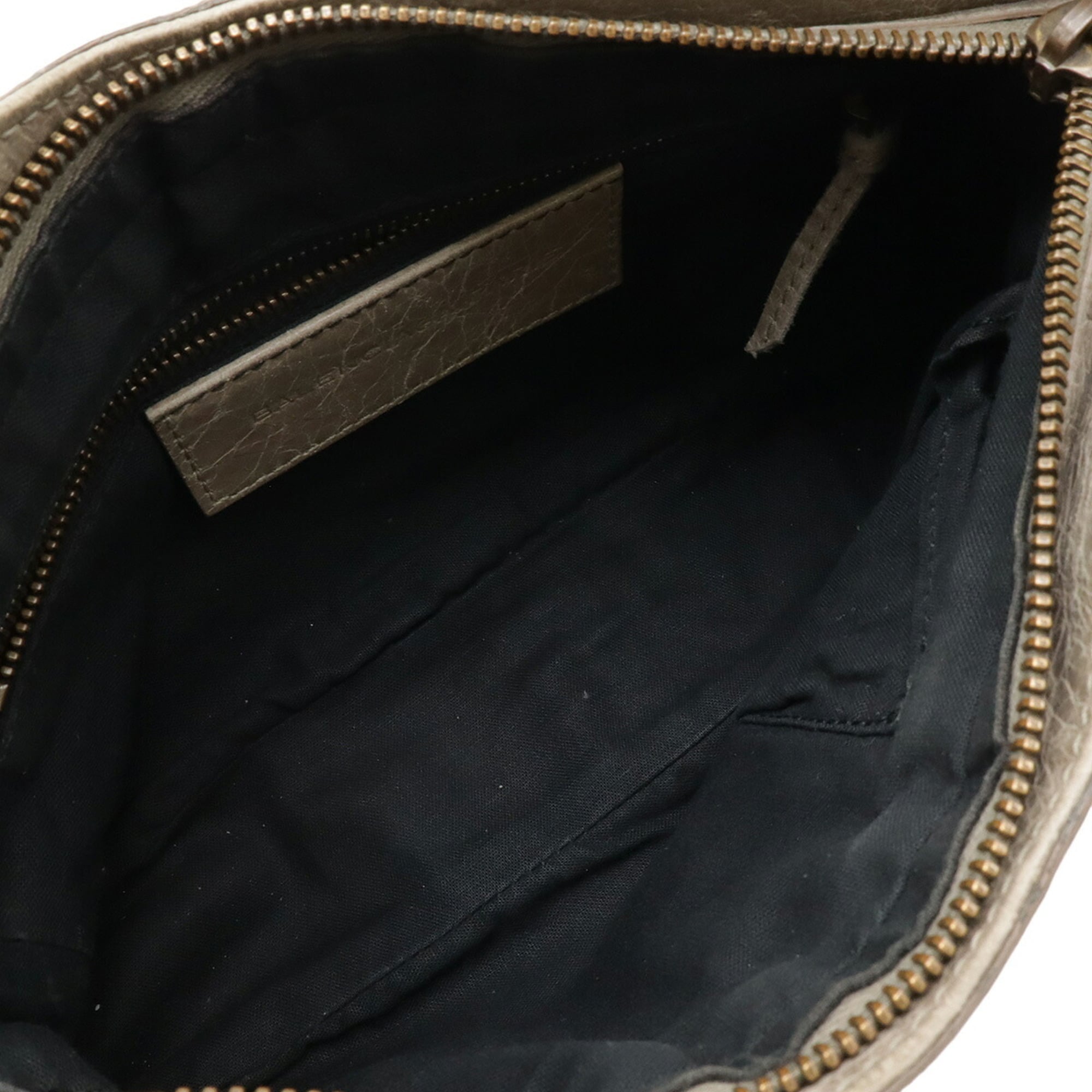 Balenciaga Grayish Leather Clutch Bag Pochette Shoulder