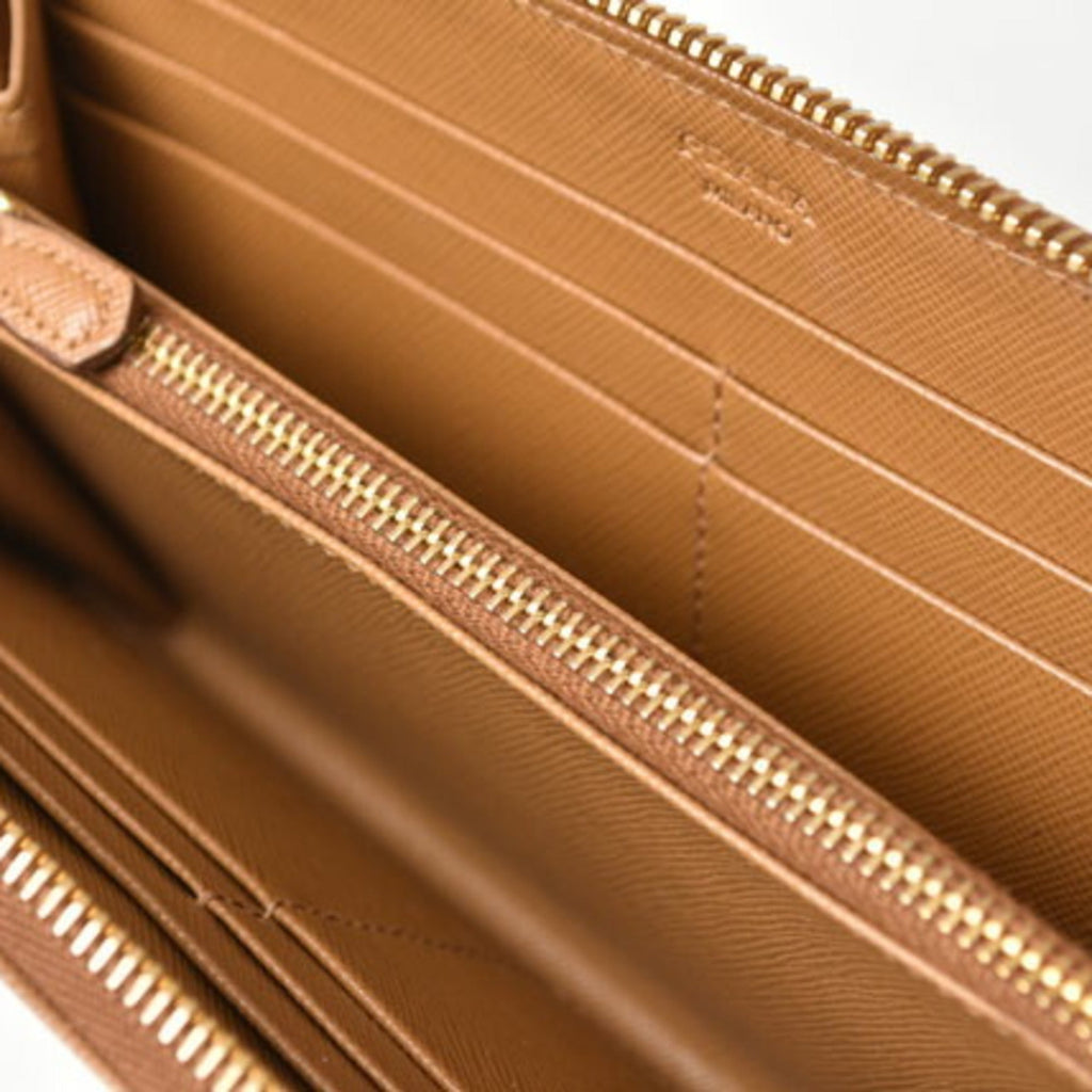 Prada Brown Saffiano Metal Wallet (Bi-Fold)