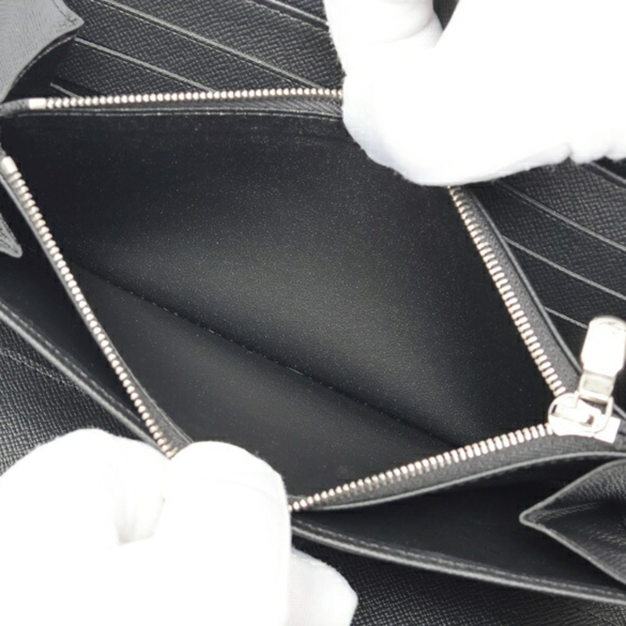 Louis Vuitton Black Noir Taiga Leather Long Wallet