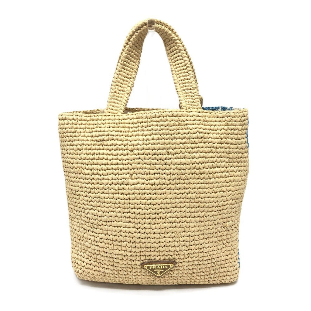 Prada Beige Raffia Handbag