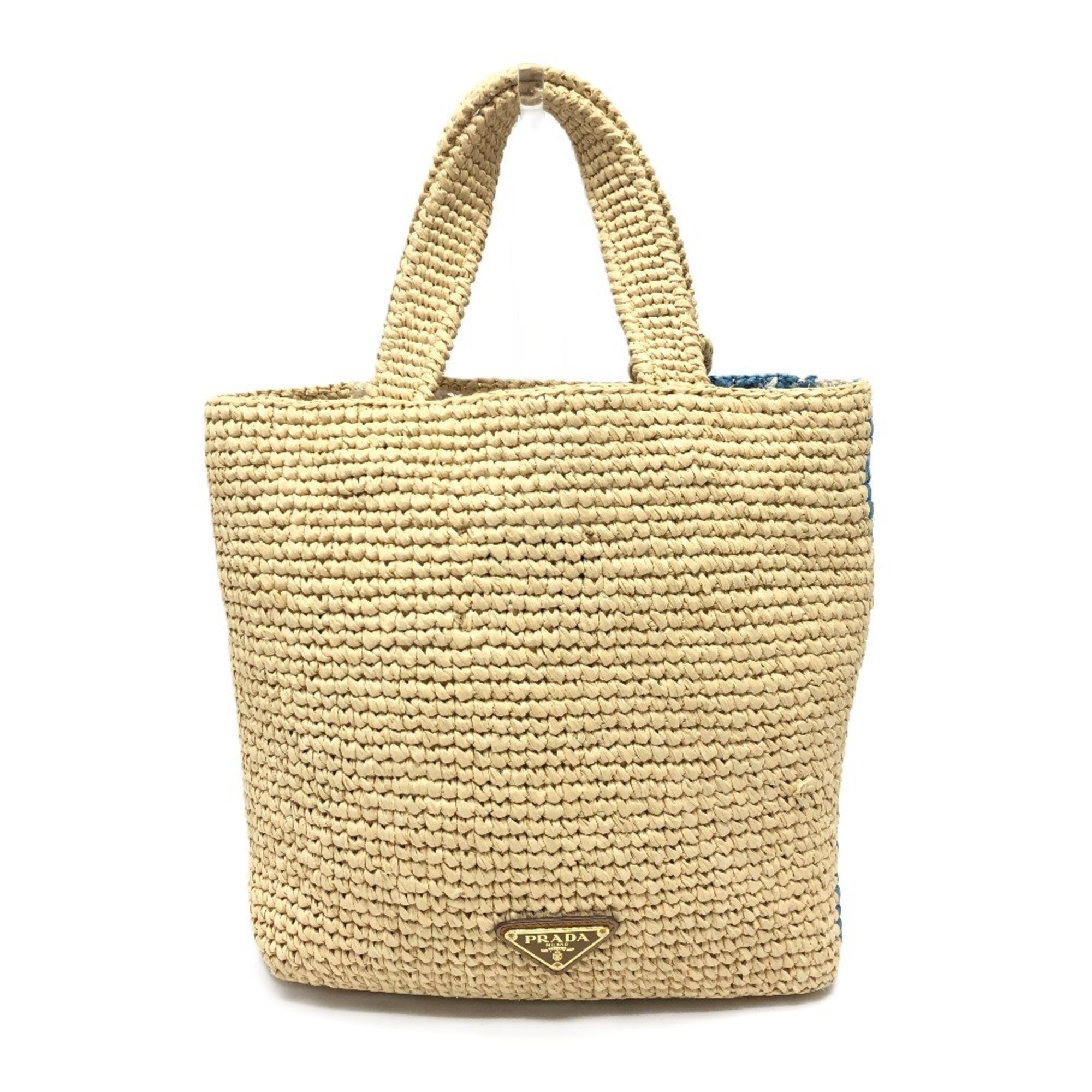 Prada Beige Raffia Handbag