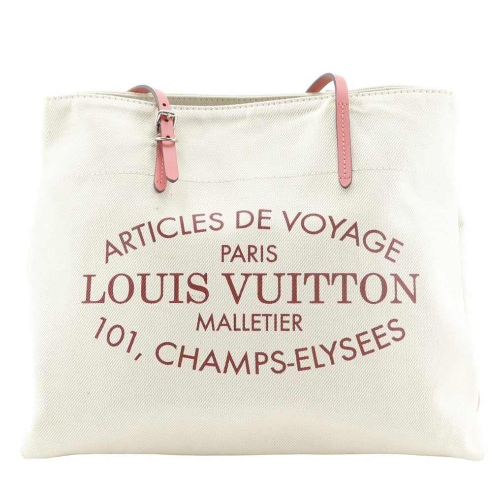 Louis Vuitton Corail Ivory Pink White Canvas Tote Bag