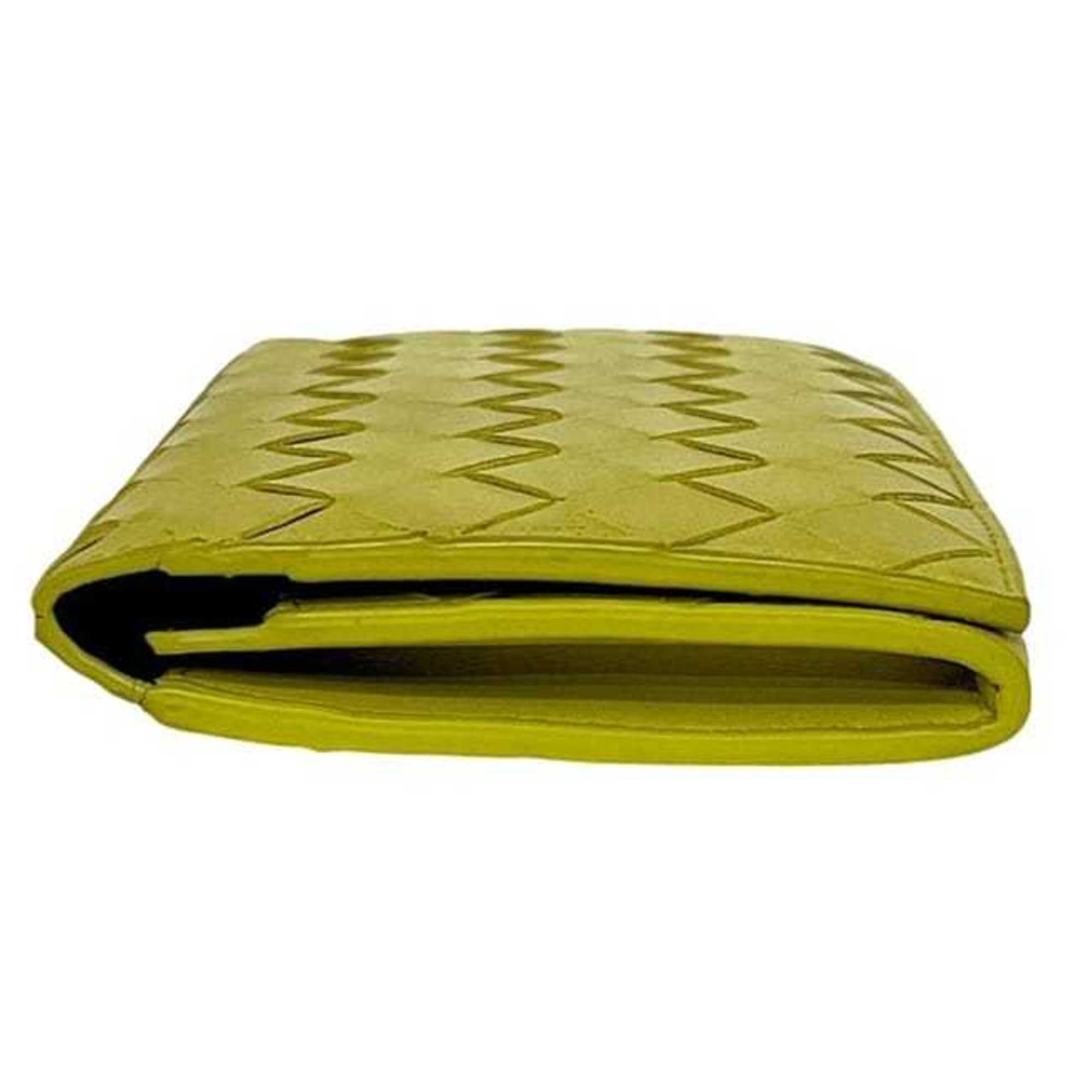 Bottega Veneta Yellow Leather Long Wallet (Bi-Fold)