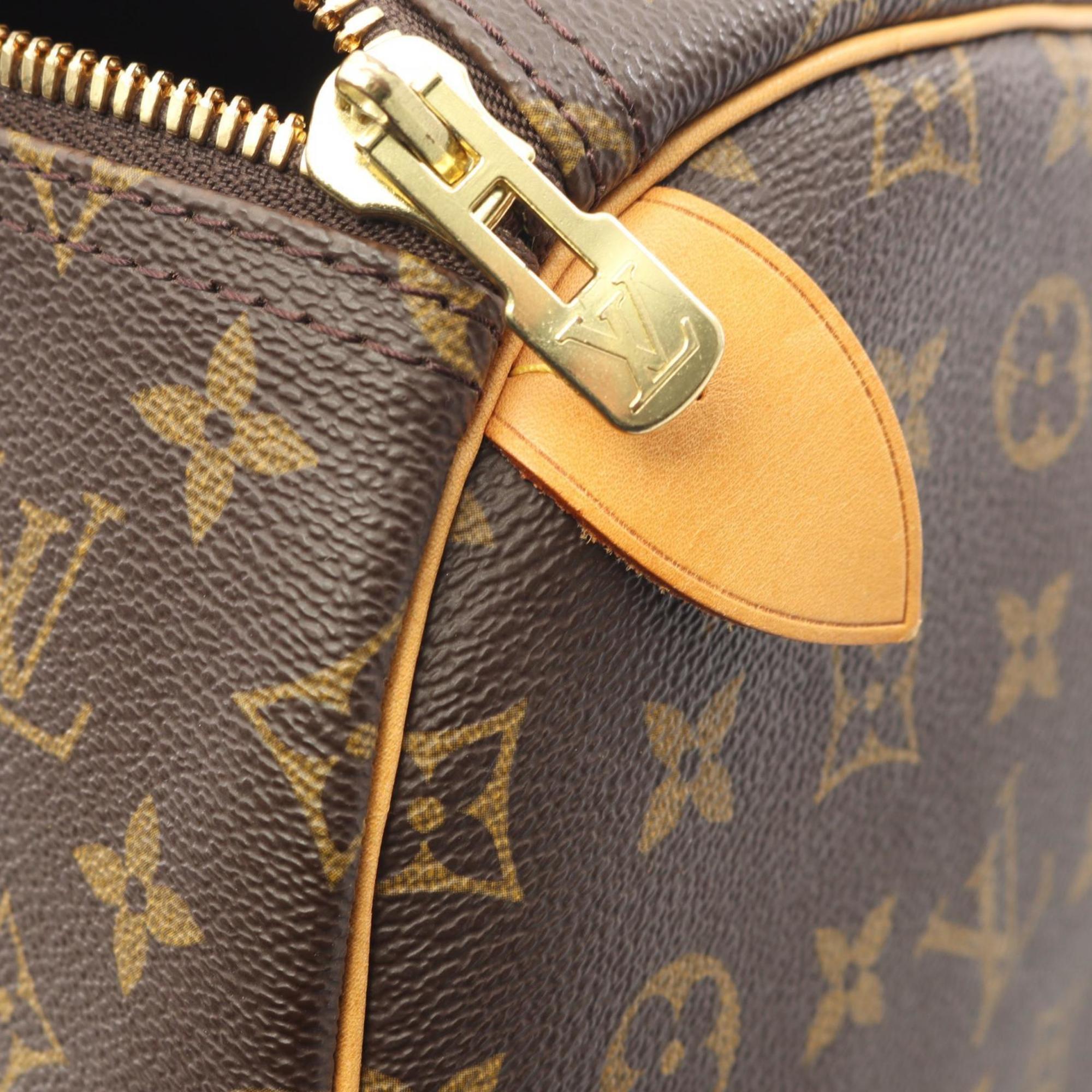 Louis Vuitton Brown Monogram Coated Canvas Leather Boston Bag