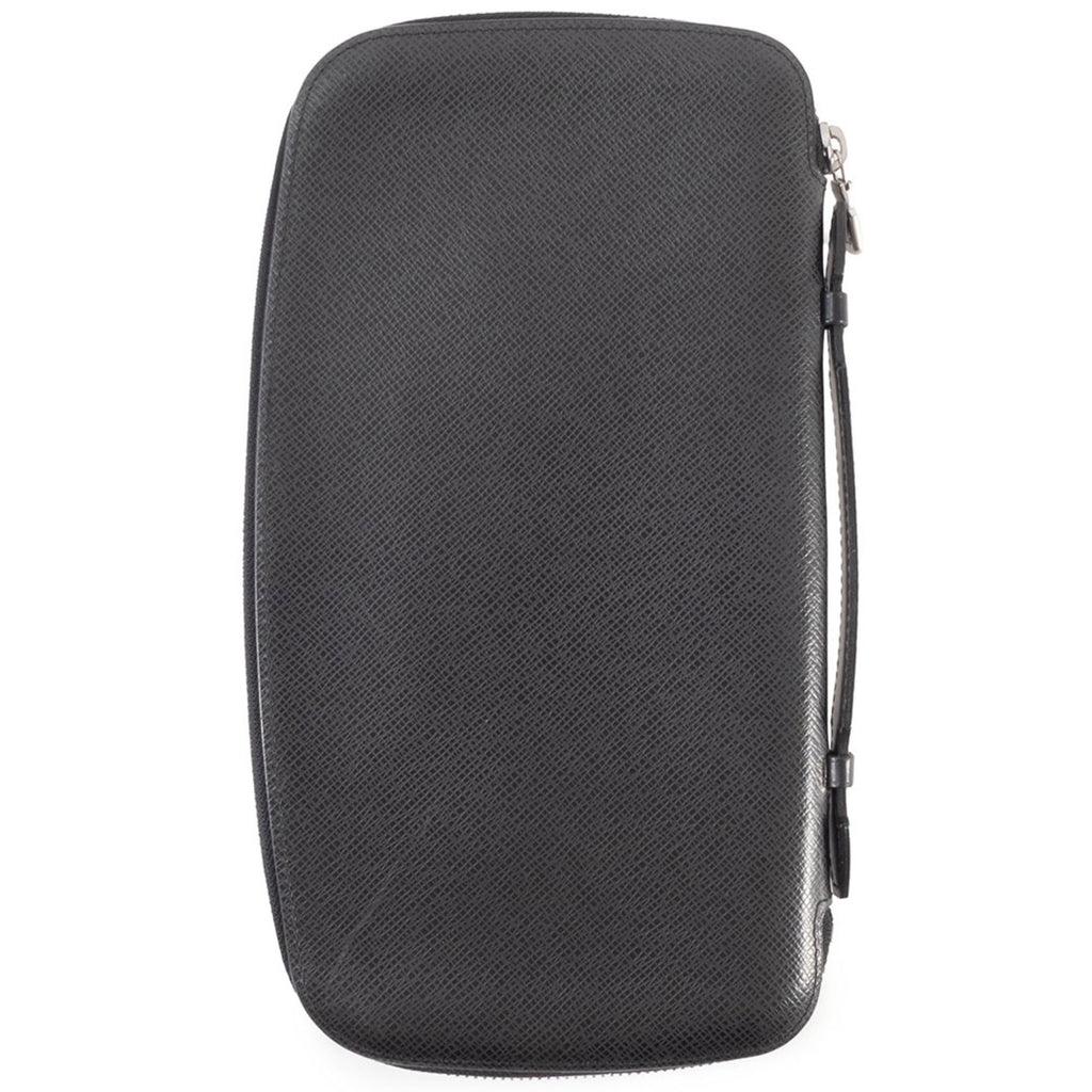 Louis Vuitton Black Taiga Leather Leather Long Bill Wallet