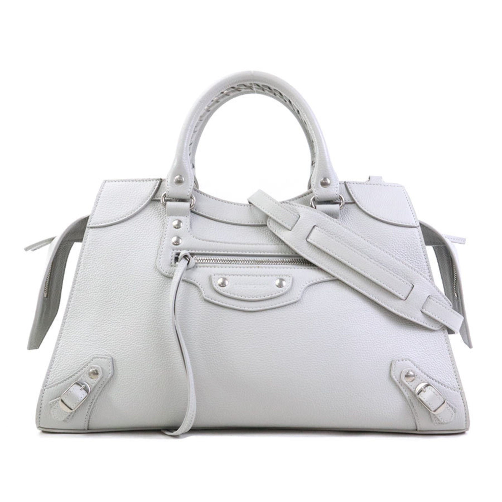 Balenciaga Light Gray Leather Handbag Shoulder