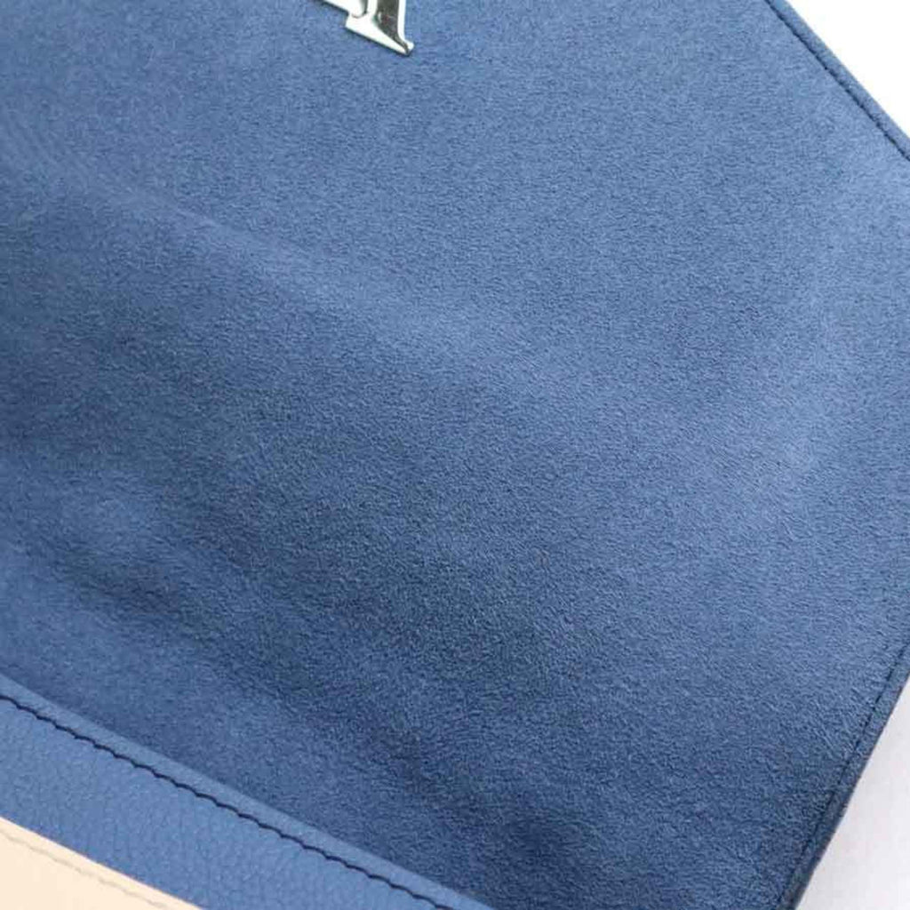 Louis Vuitton Blue Ivory Leather Handbag Shoulder Bag
