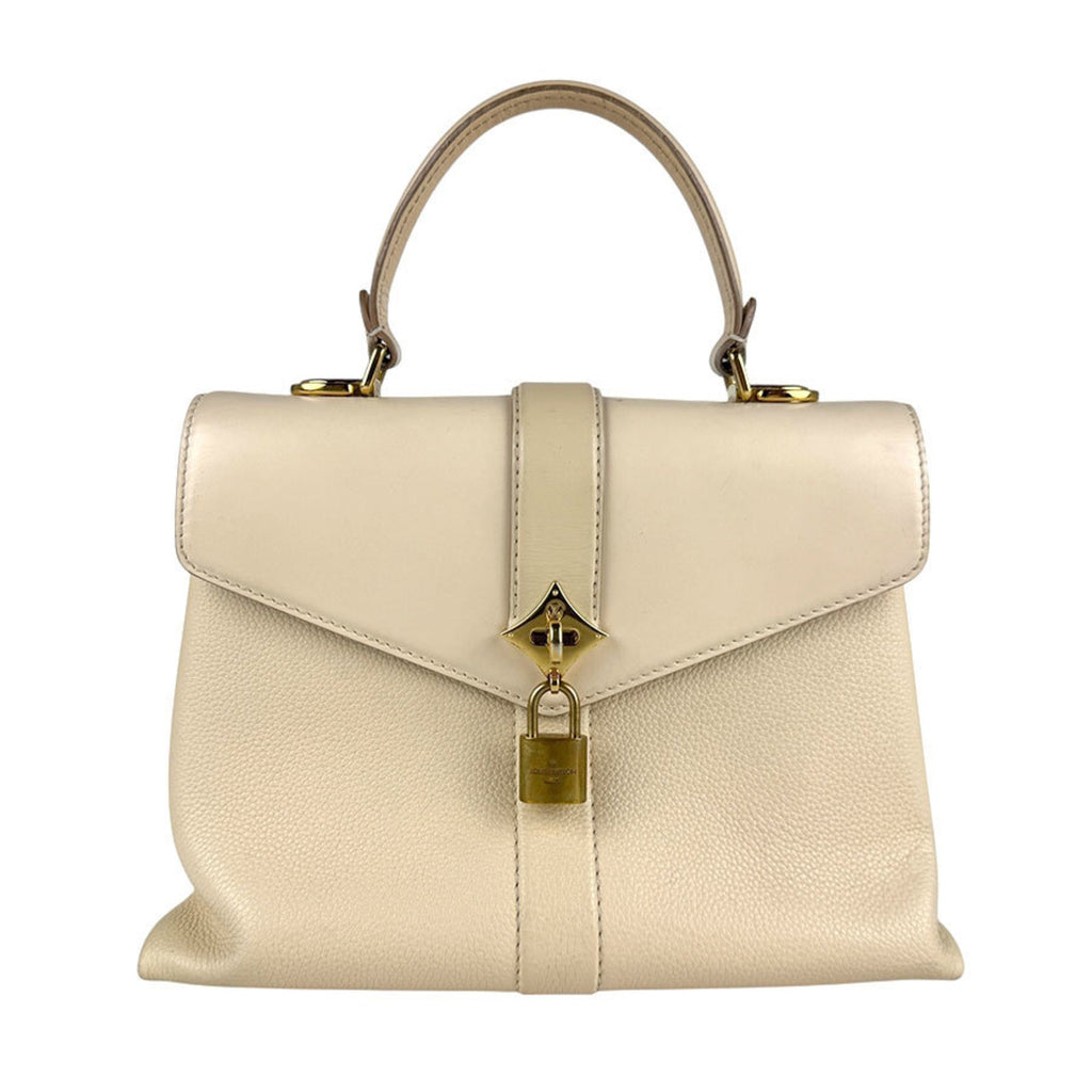 Louis Vuitton Light Beige Leather Handbag Shoulder Bag