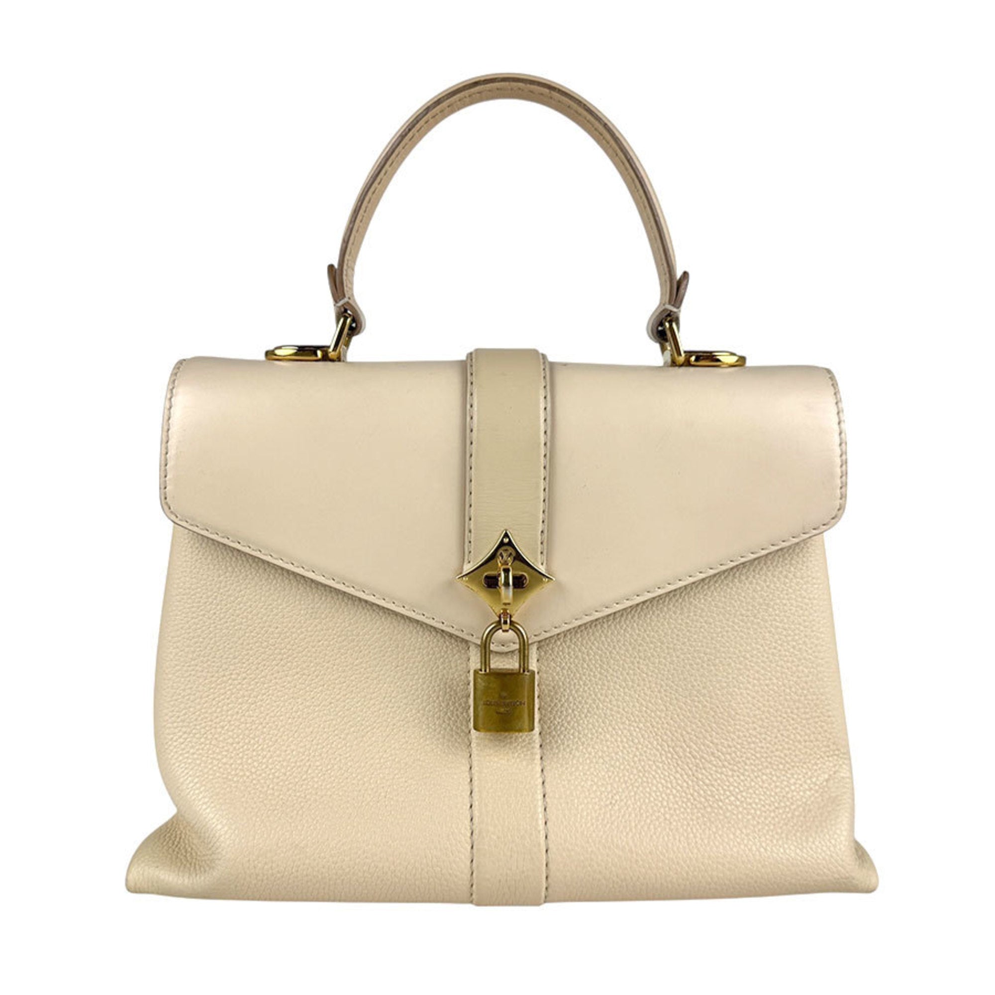 Louis Vuitton Light Beige Leather Handbag Shoulder Bag