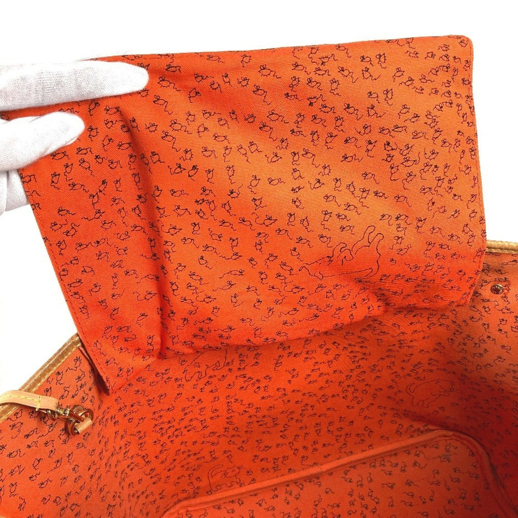 Louis Vuitton Brown Orange Monogram Leather Pouch Shoulder Bag Tote Bag