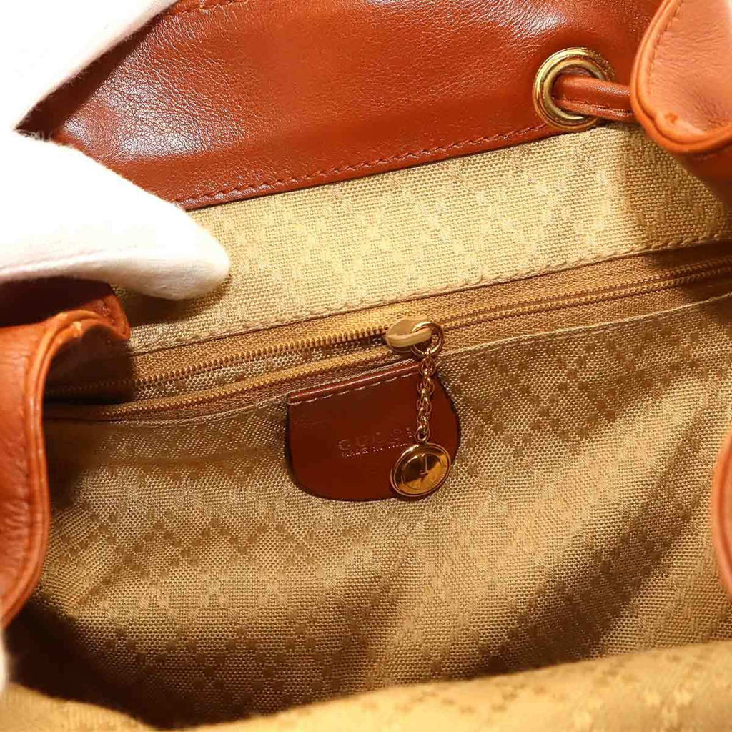 Gucci Brown Leather Backpack (Pre-Owned)
