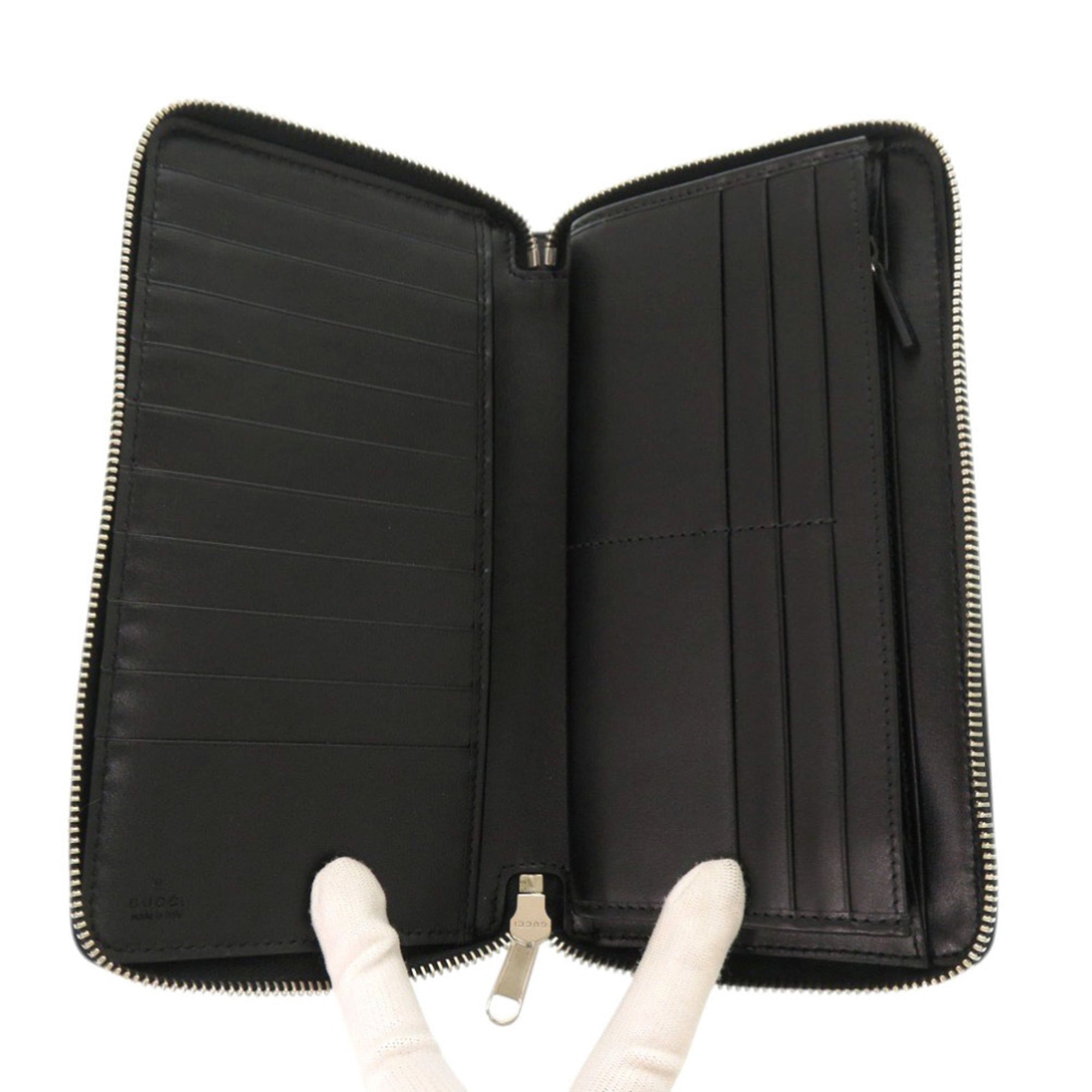 Gucci Black Leather Long Wallet (Bi-Fold) (Pre-Owned)