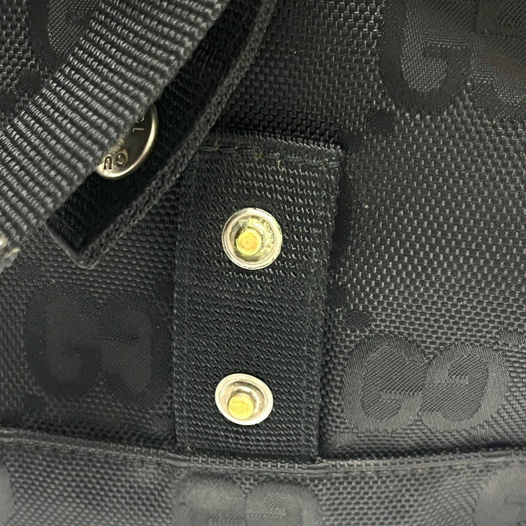 Gucci Black Nylon Leather Handbag Shoulder Bag (Pre-Owned)