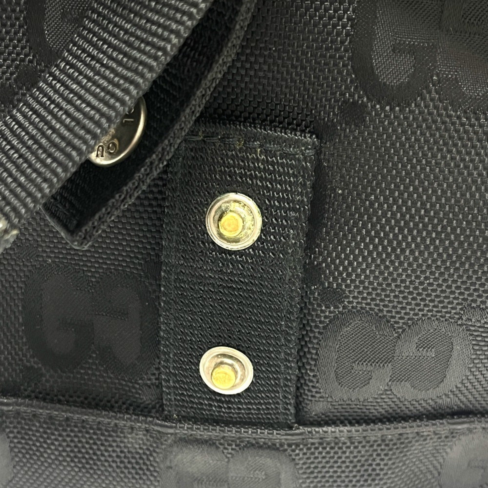 Gucci Black Nylon Leather Handbag Shoulder Bag (Pre-Owned)