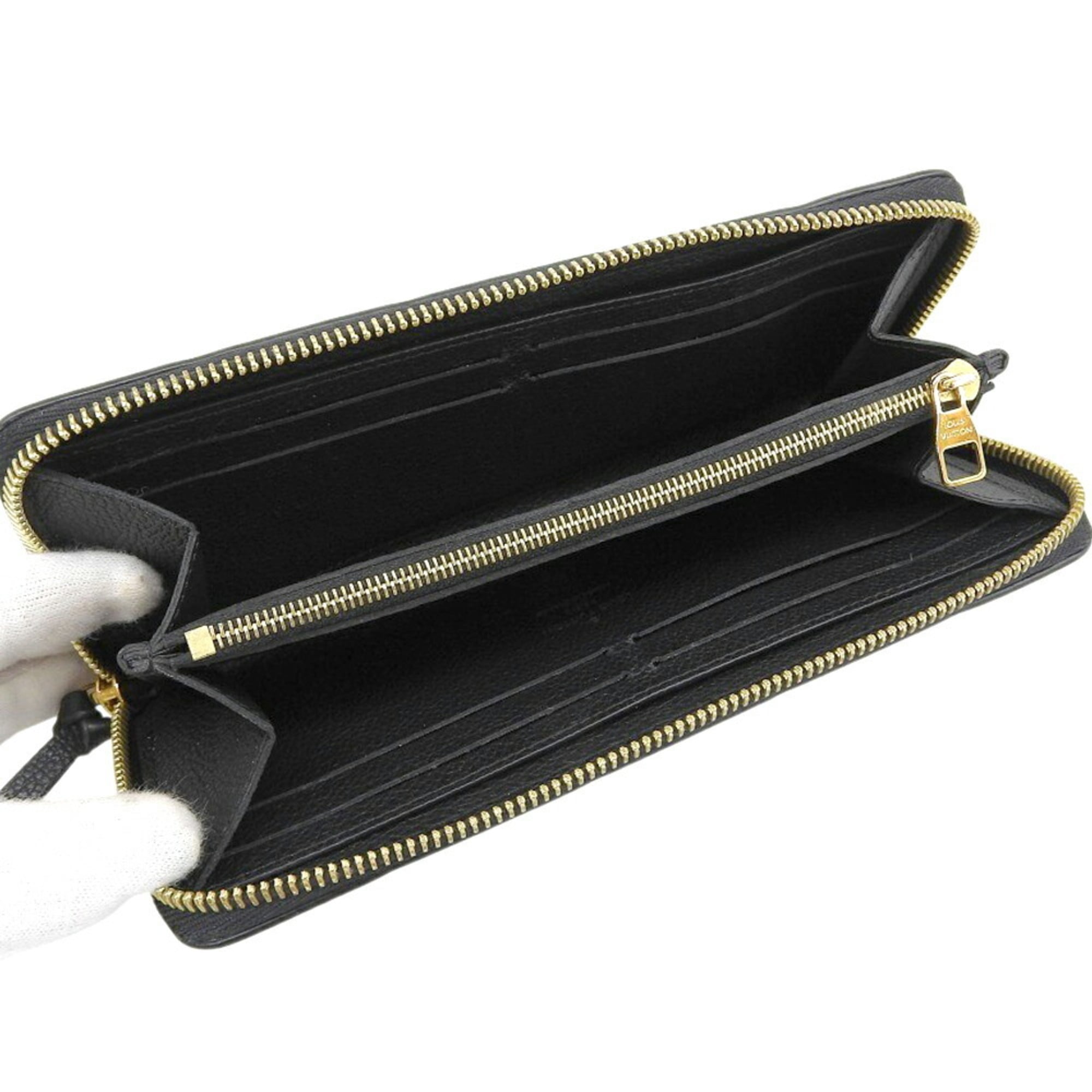 Louis Vuitton Black Noir Leather Long Wallet