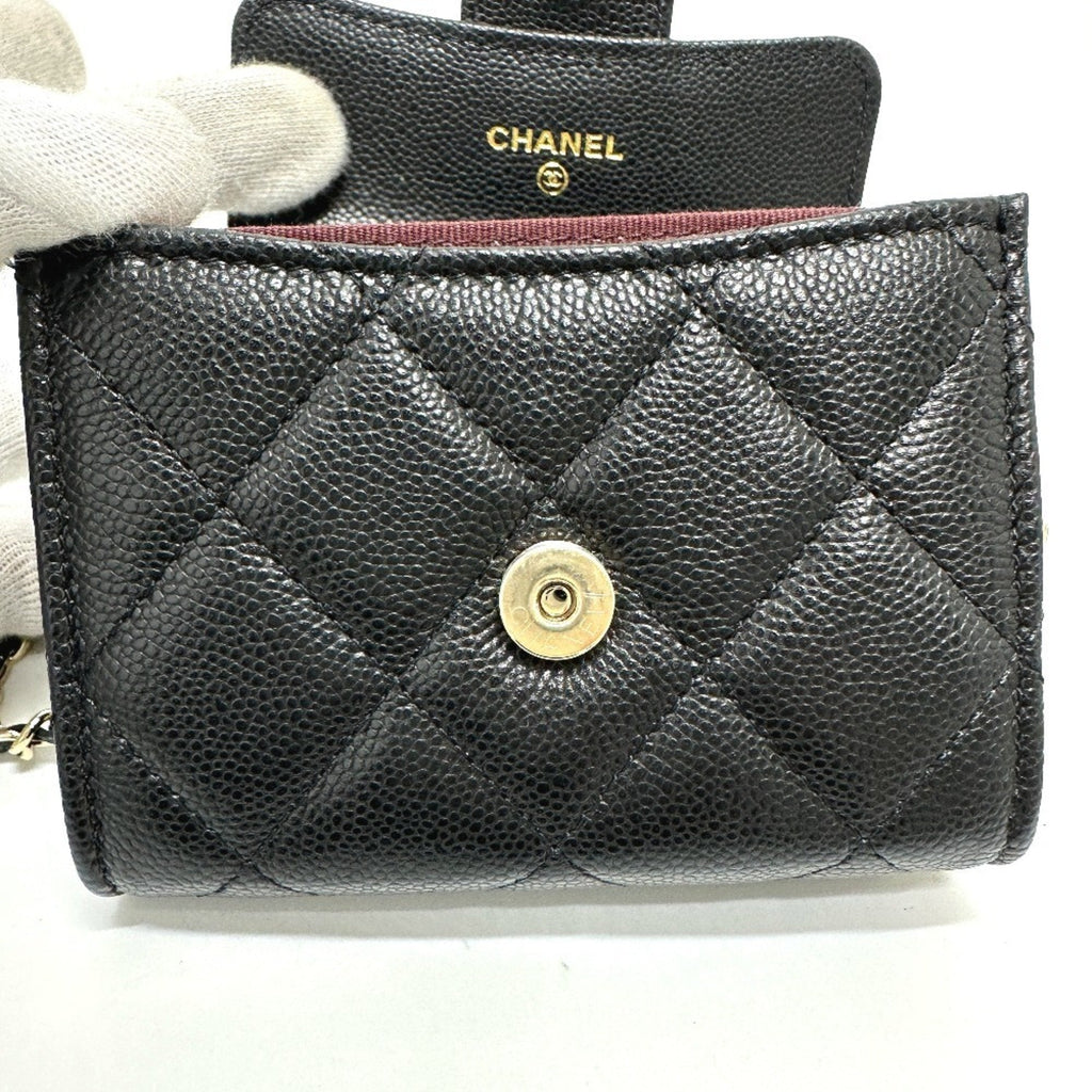 Chanel Black Grained Calfskin Coin Purse/Coin Case