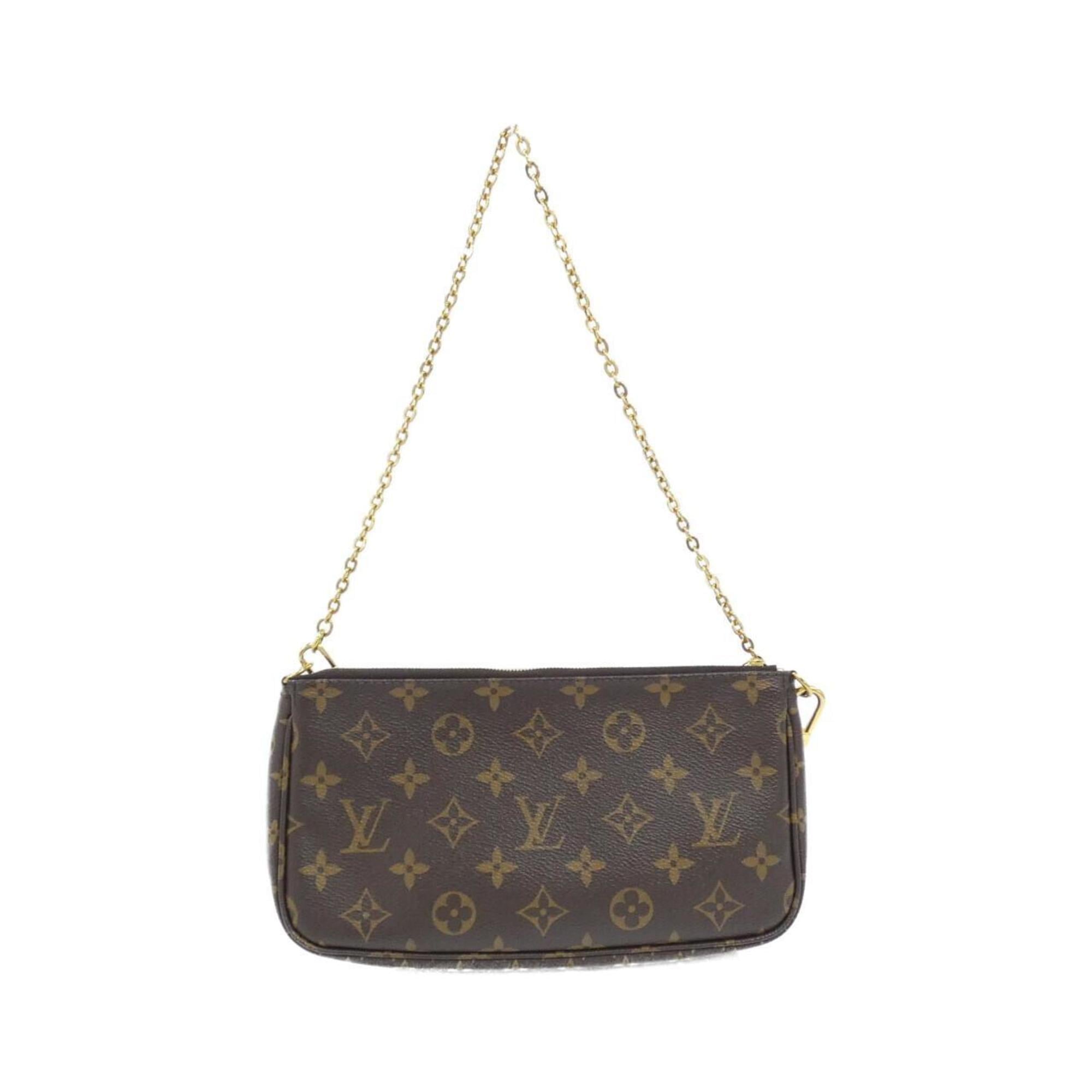 Louis Vuitton Monogram Khaki Marron Coated Canvas Pochette Shoulder Bag