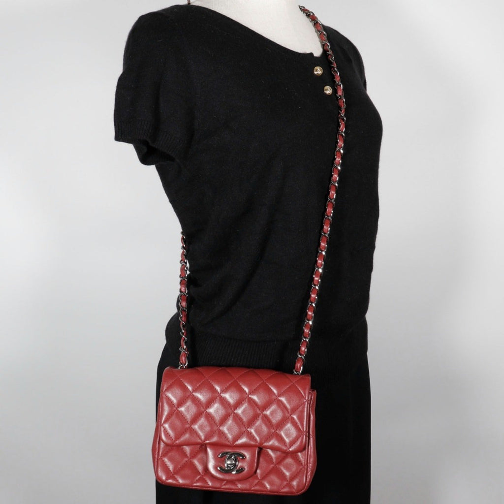 Chanel Red Color Leather Shoulder Bag