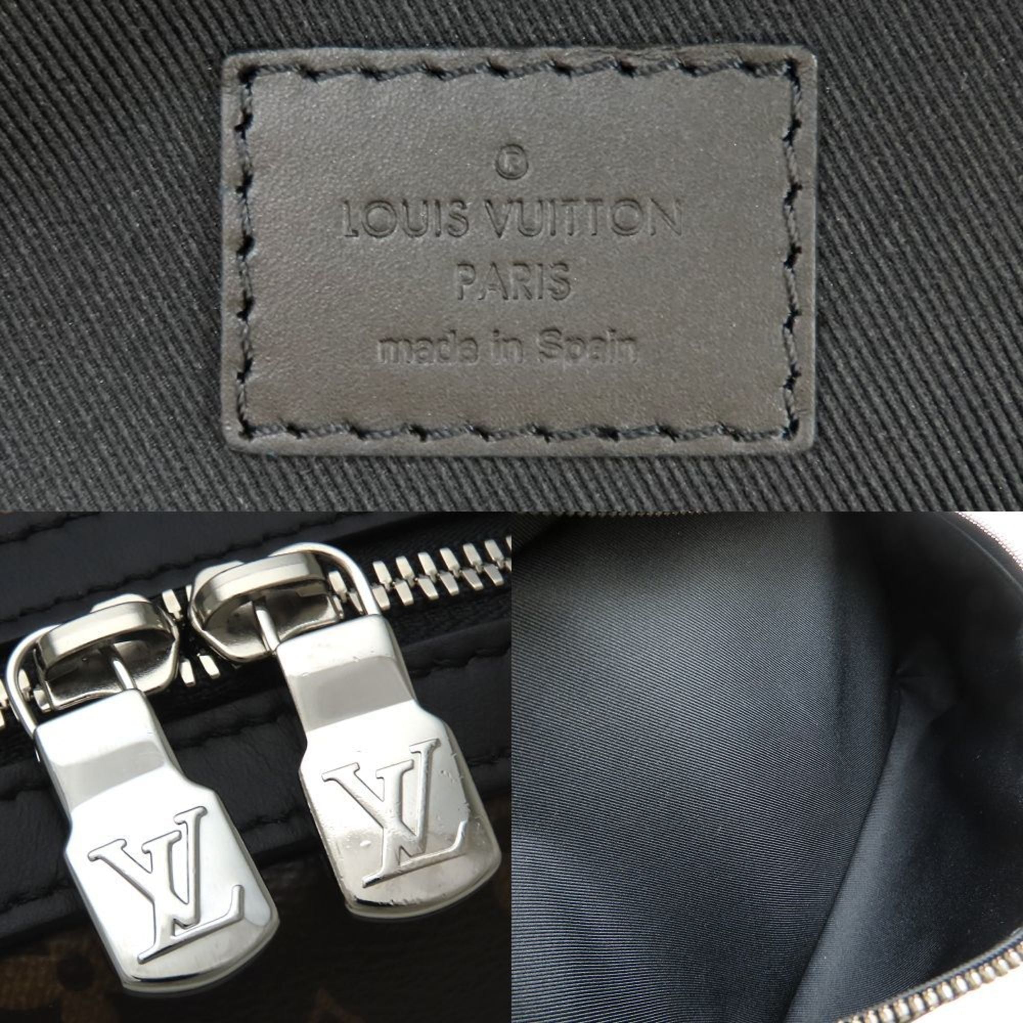 Louis Vuitton Black Brown Canvas Leather Backpack