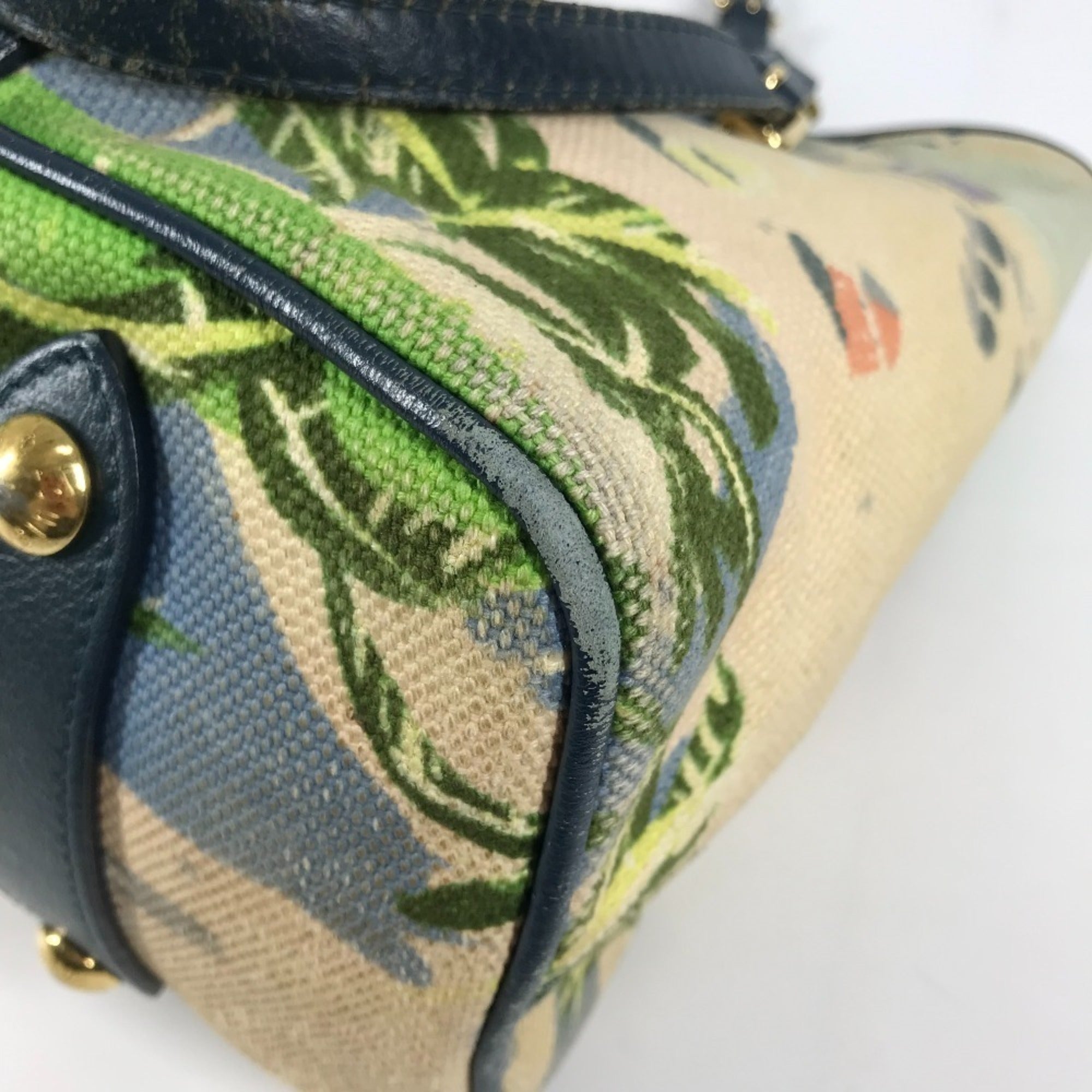 Louis Vuitton Blue Canvas Shoulder Bag Tote Bag