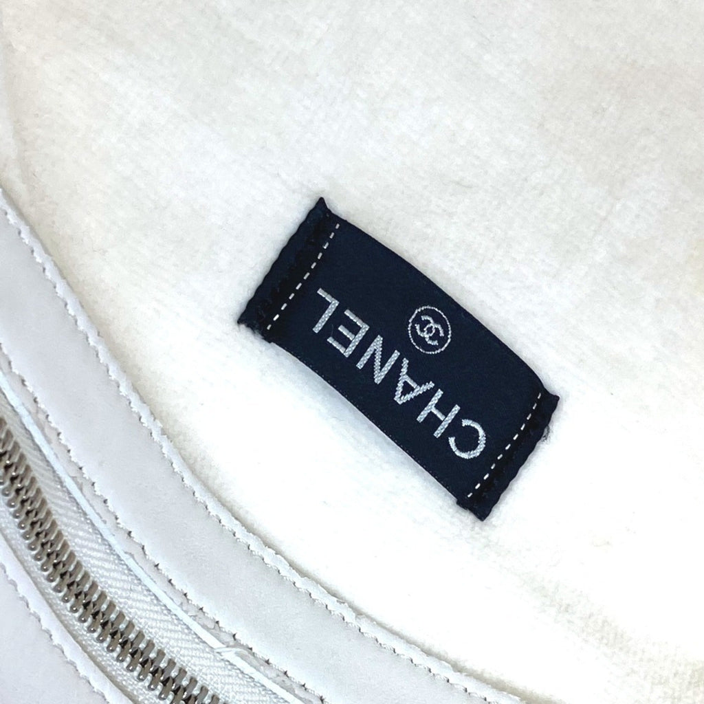 Chanel White Cotton Leather Beach Bag Shoulder Bag Tote Bag