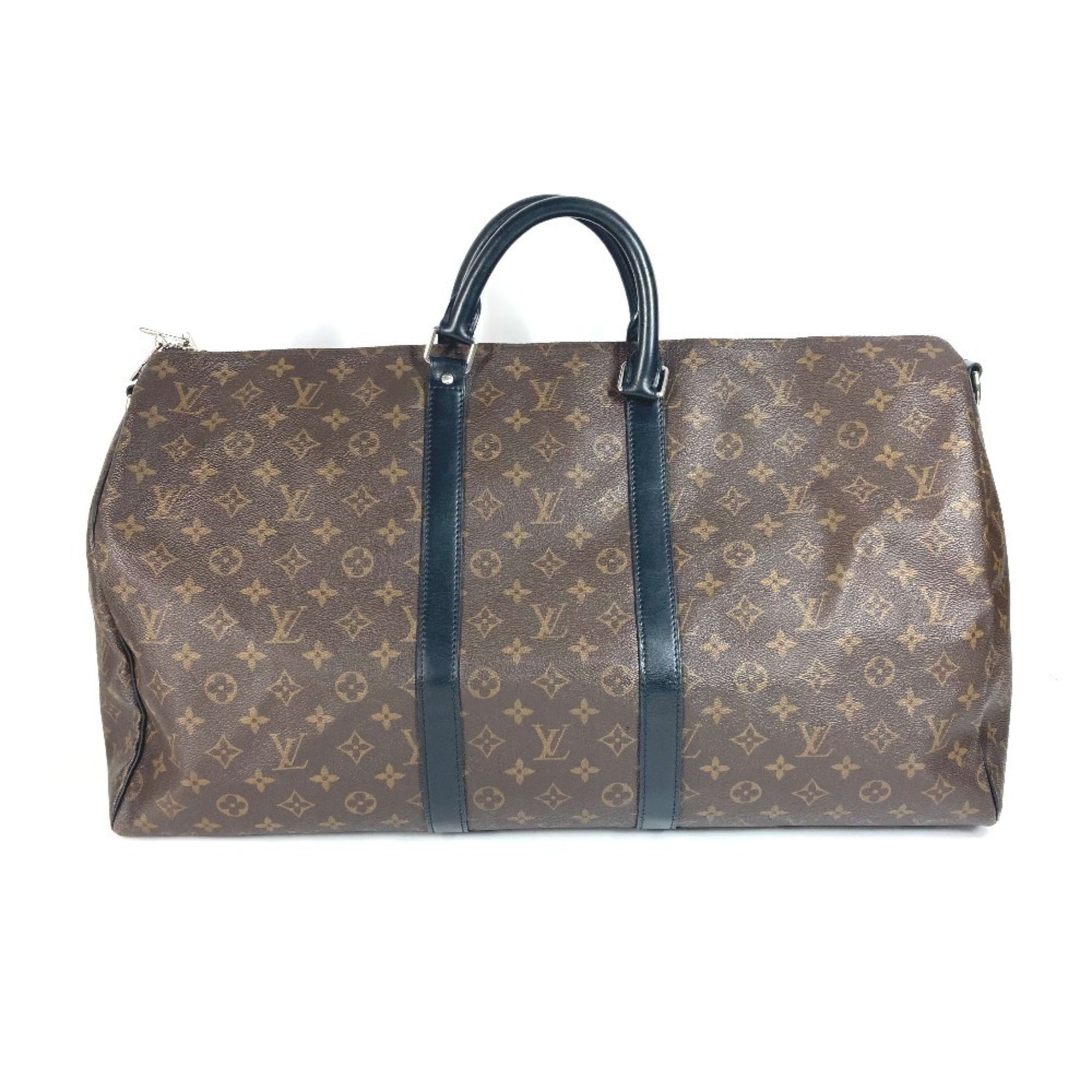 Louis Vuitton Monogram Macassar Black Brown Boston Bag Shoulder Bag