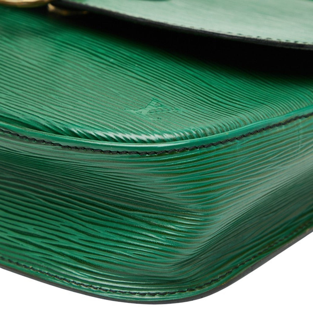 Louis Vuitton Borneo Green Leather Shoulder Bag