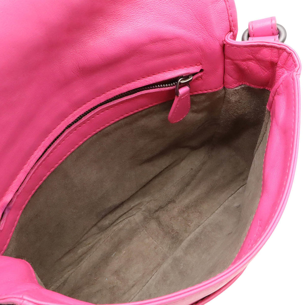 Bottega Veneta Pink Intrecciato Pochette Shoulder Bag