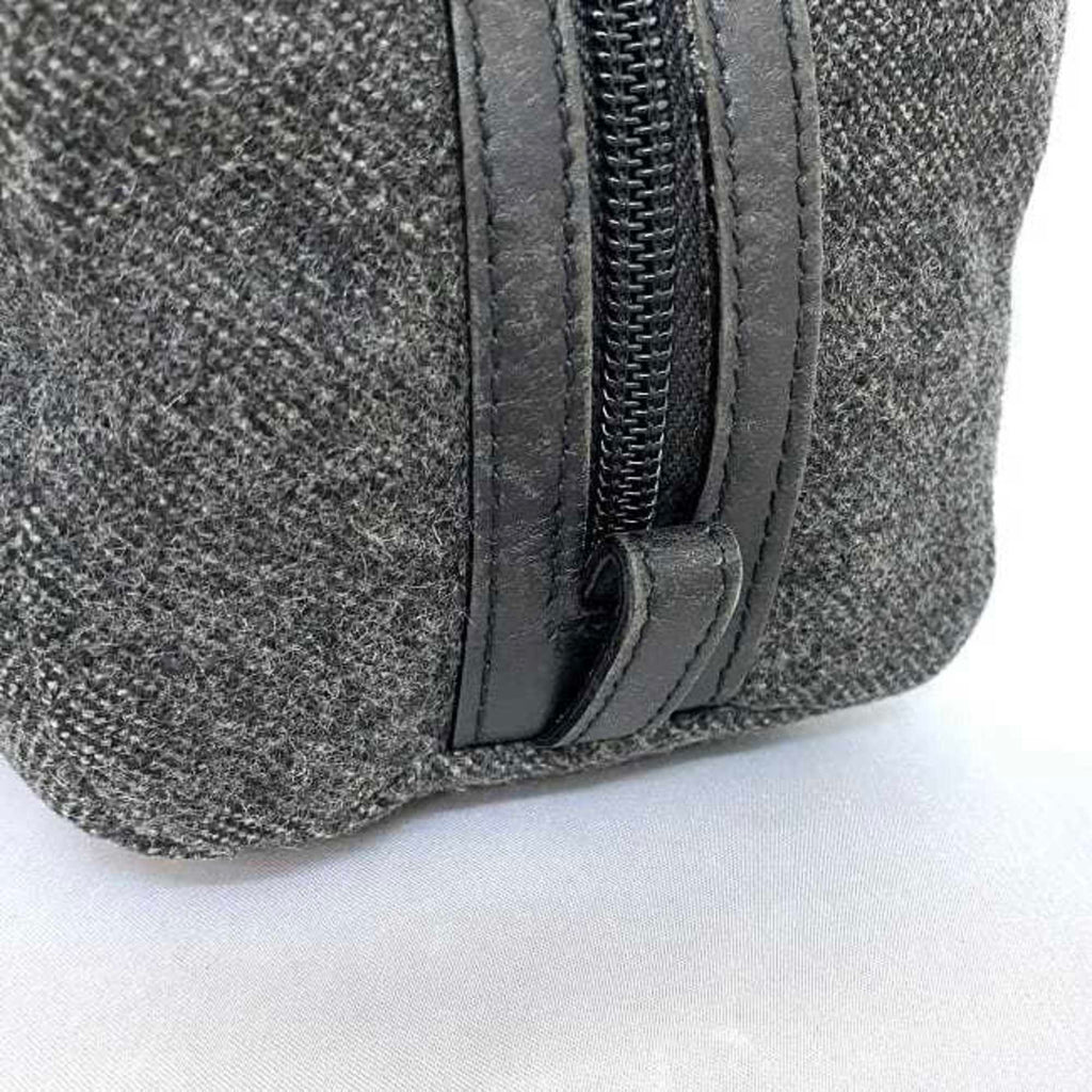 Prada Gray Tweed Wool Nylon Pouch
