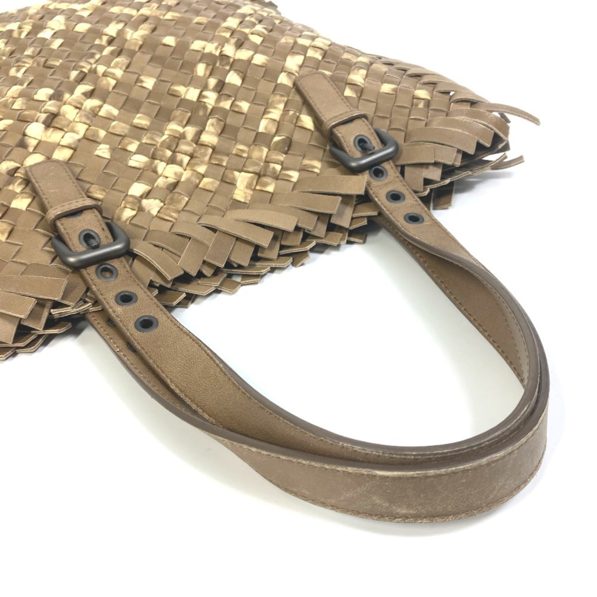Bottega Veneta Intrecciato Beige Leather Tote Bag