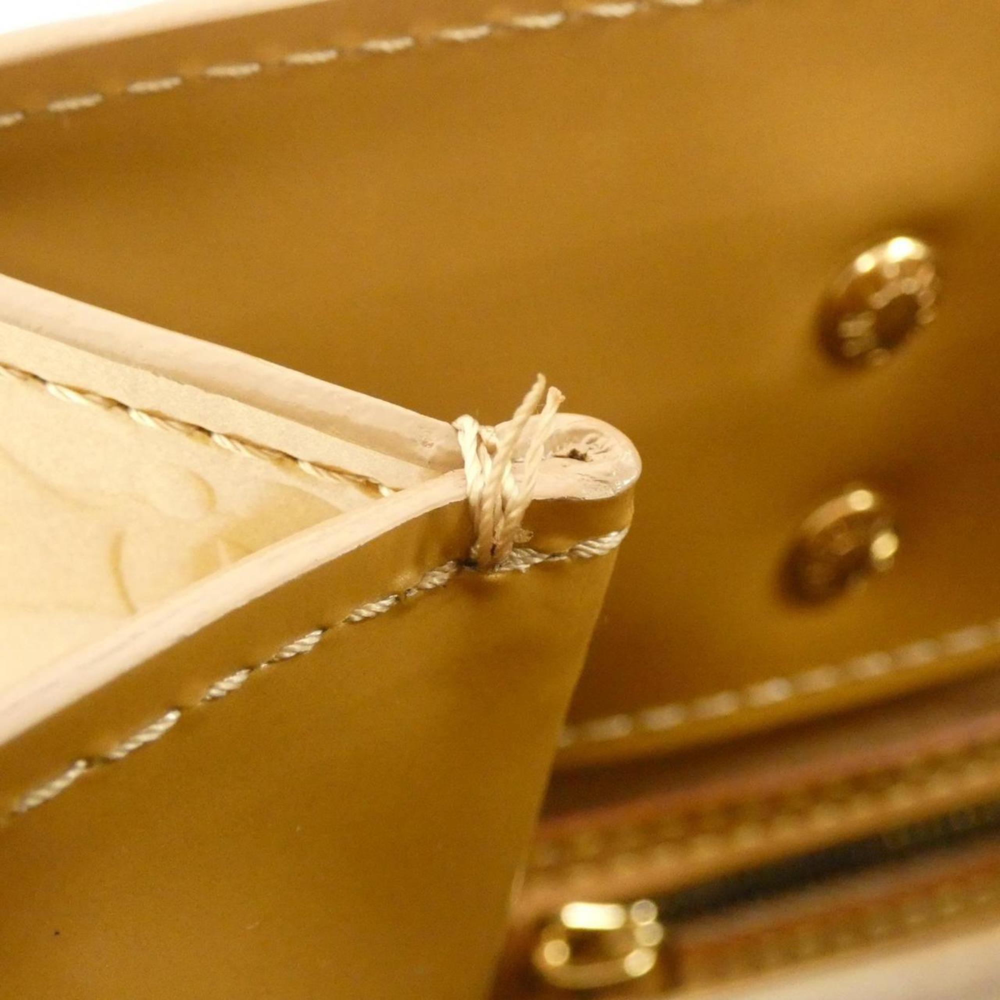 Louis Vuitton Gold Brown Leather Handbag