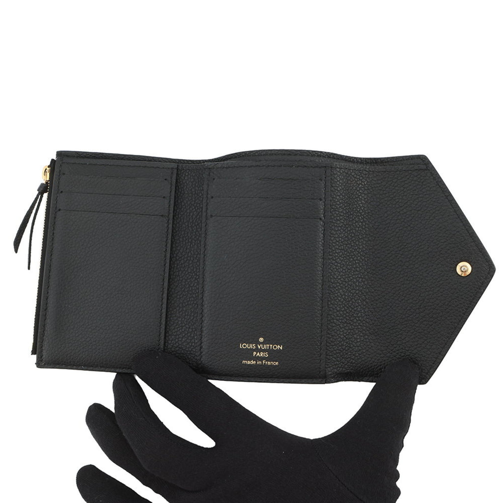 Louis Vuitton Beige Bicolor Black Monogram Monogram Empreinte Wallet (Tri-Fold)