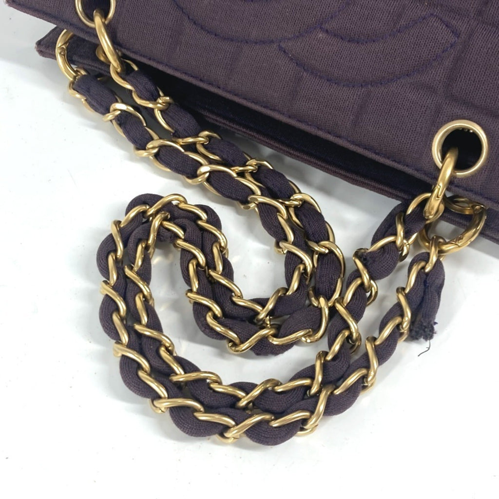 Chanel Purple Jersey Shoulder Bag