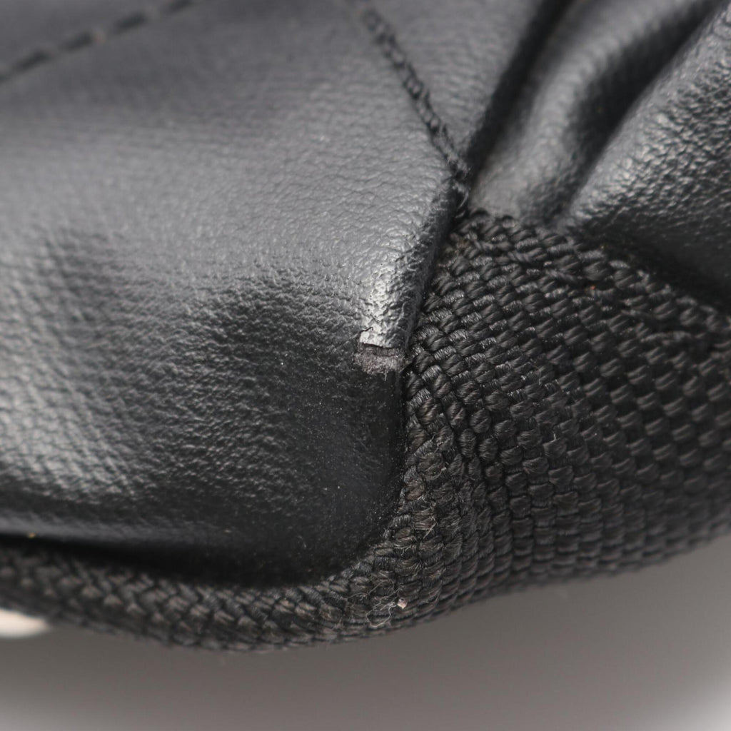 Chanel Black Coated Canvas Leather Handbag Tote Bag
