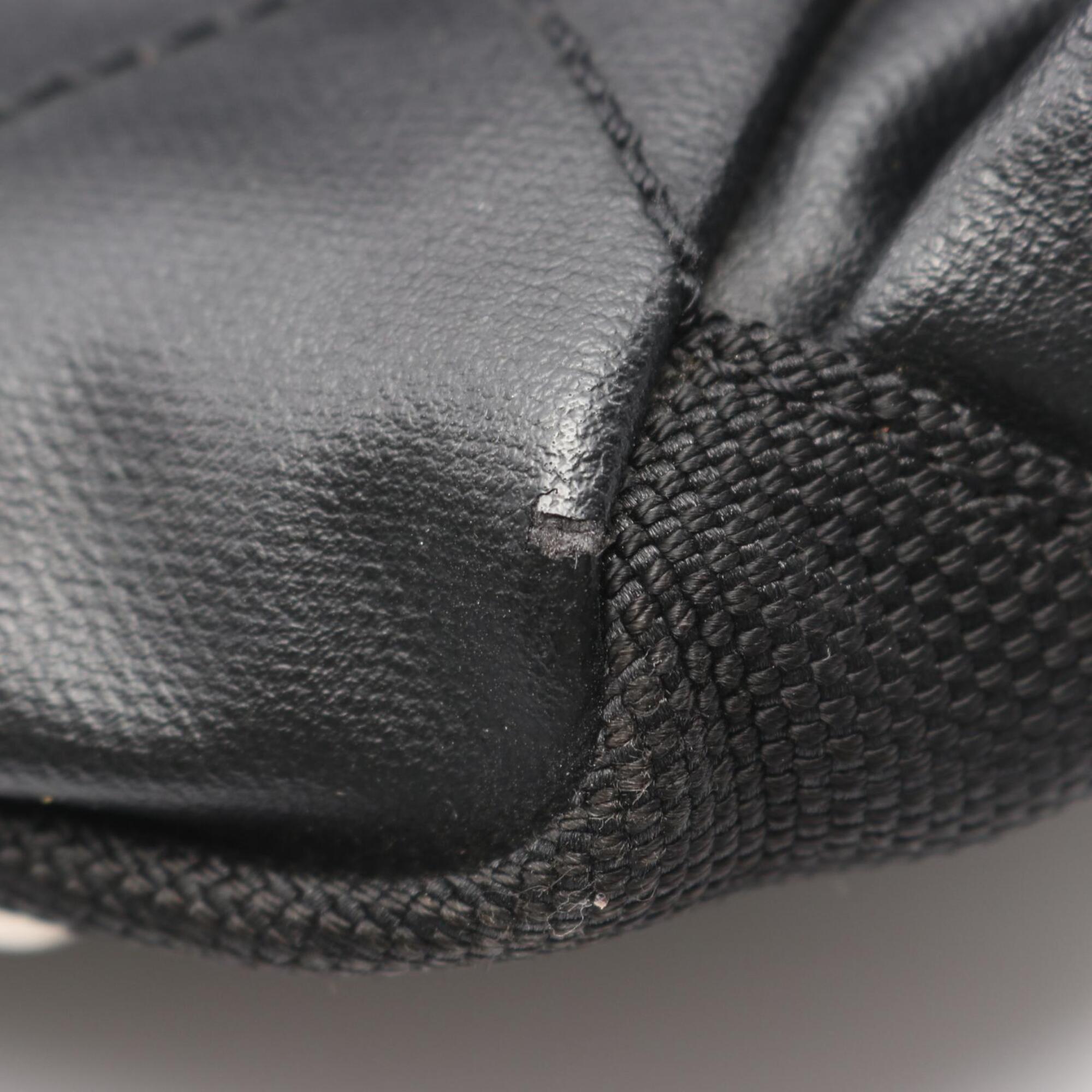 Chanel Black Coated Canvas Leather Handbag Tote Bag