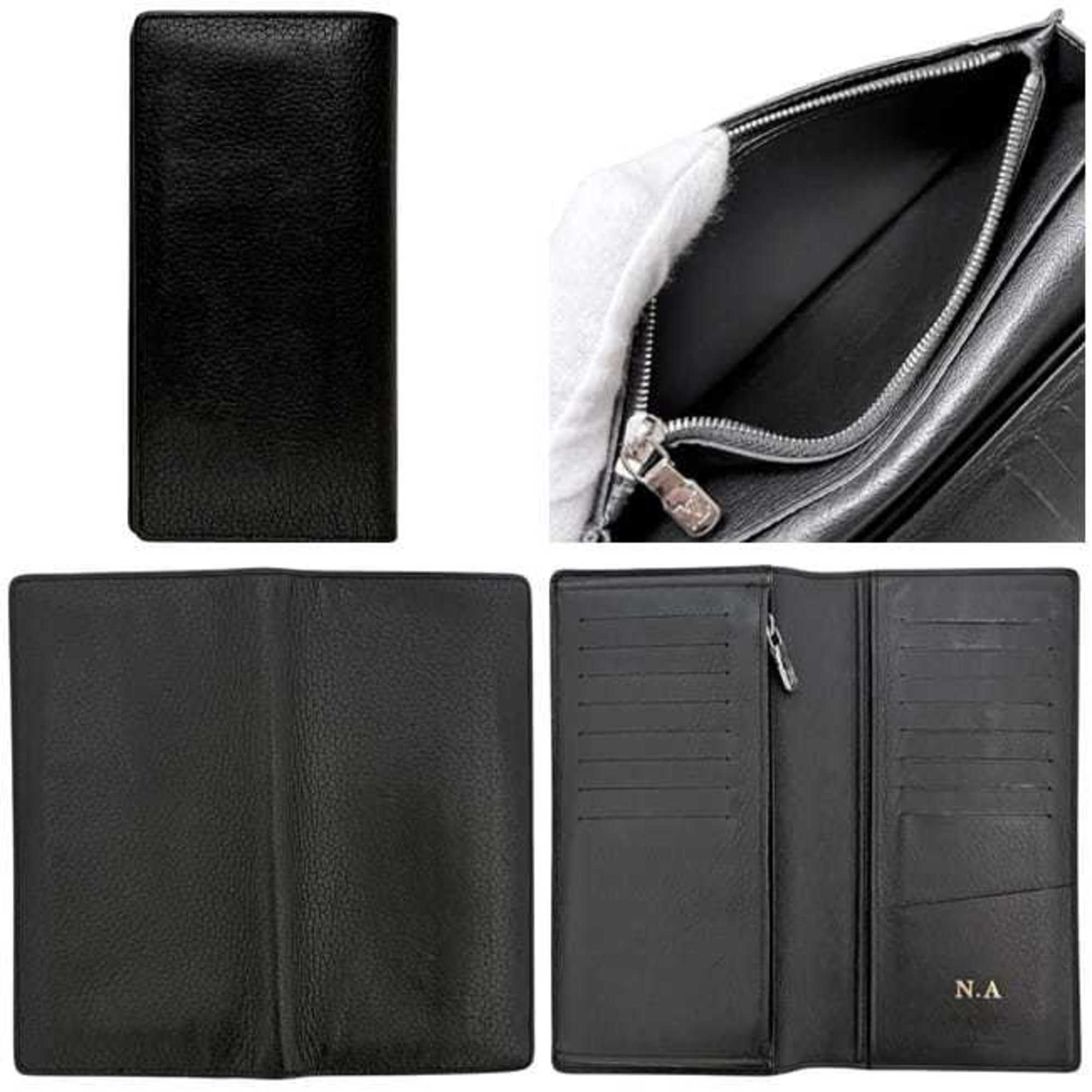 Louis Vuitton Black Noir Leather Long Wallet