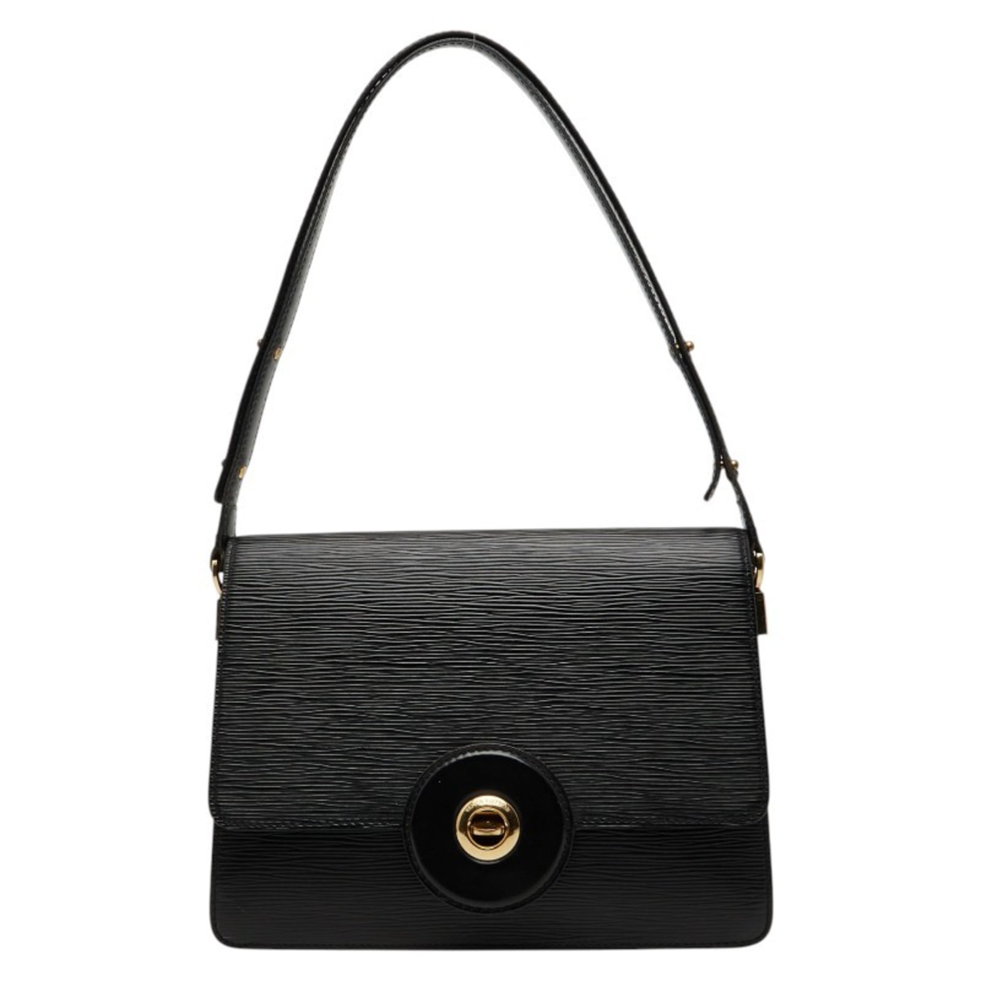 Louis Vuitton Black Noir Cuir Ombre Leather Shoulder Bag