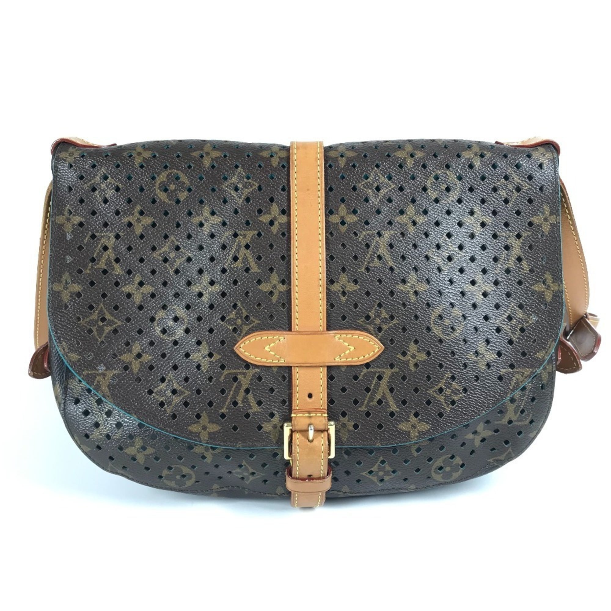 Louis Vuitton Monogram Perfo Blue Brown Monogram Perforated Shoulder Bag