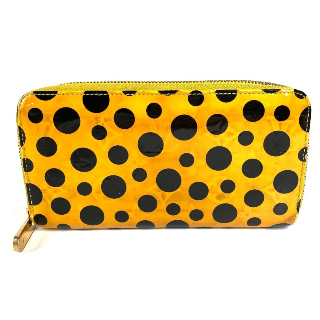 Louis Vuitton Dot Infinity (Yayoi Kusama) Black Yellow Patent Leather Long Wallet